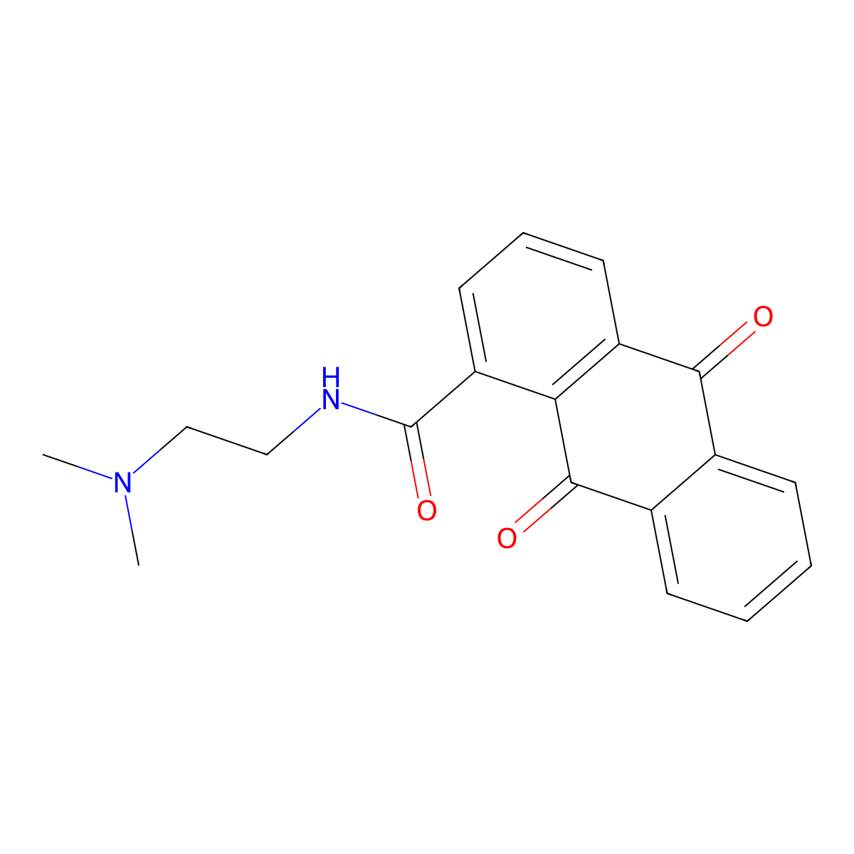 9,10-Dihydro-N-(2-(dimethylamino)ethyl)-9,10-dioxo-1-anthracenecarboxamide molecular structure, CAS 112022-06-7