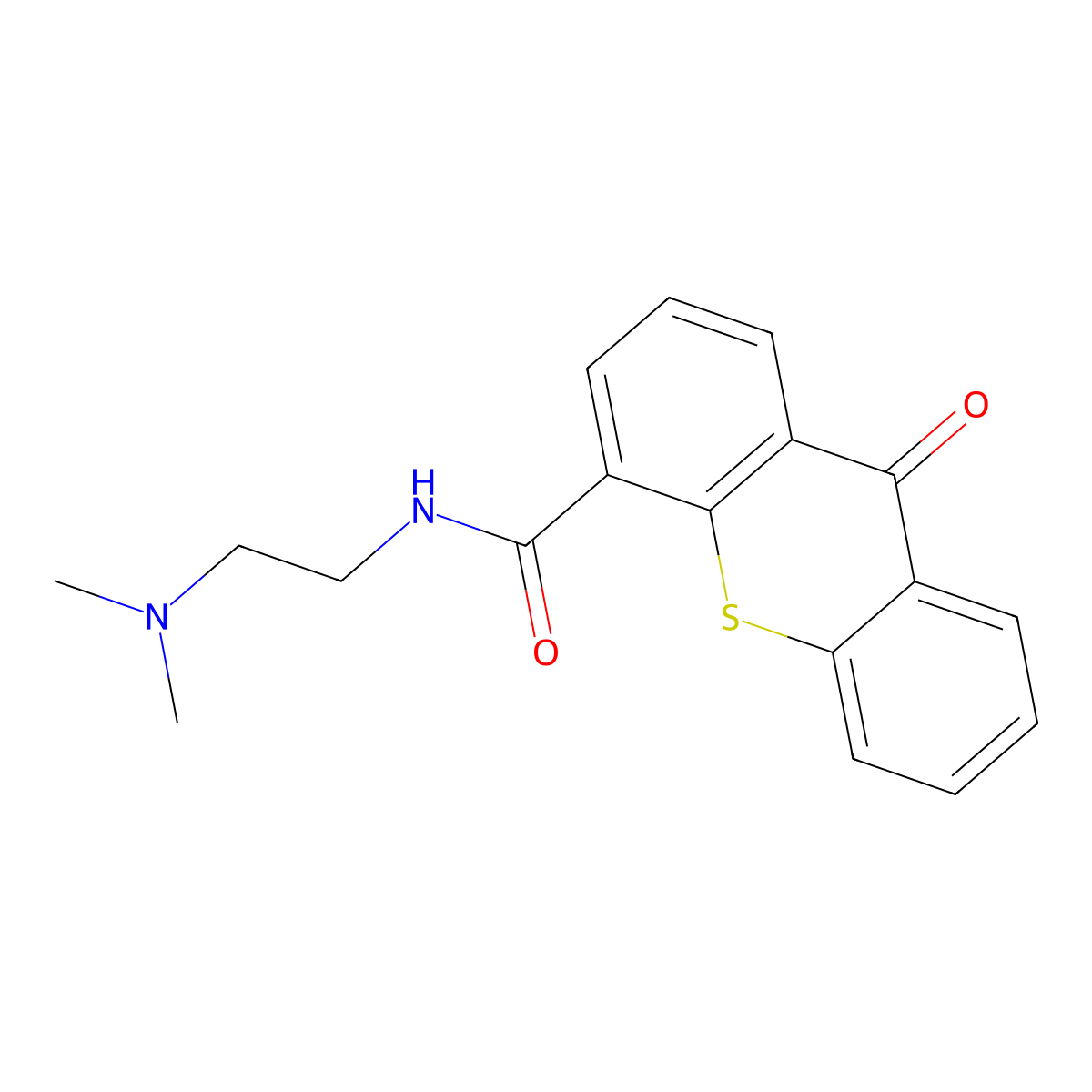 9H-Thioxanthene-4-carboxamide, N-(2-(dimethylamino)ethyl)-9-oxo- molecular structure, CAS 112022-07-8
