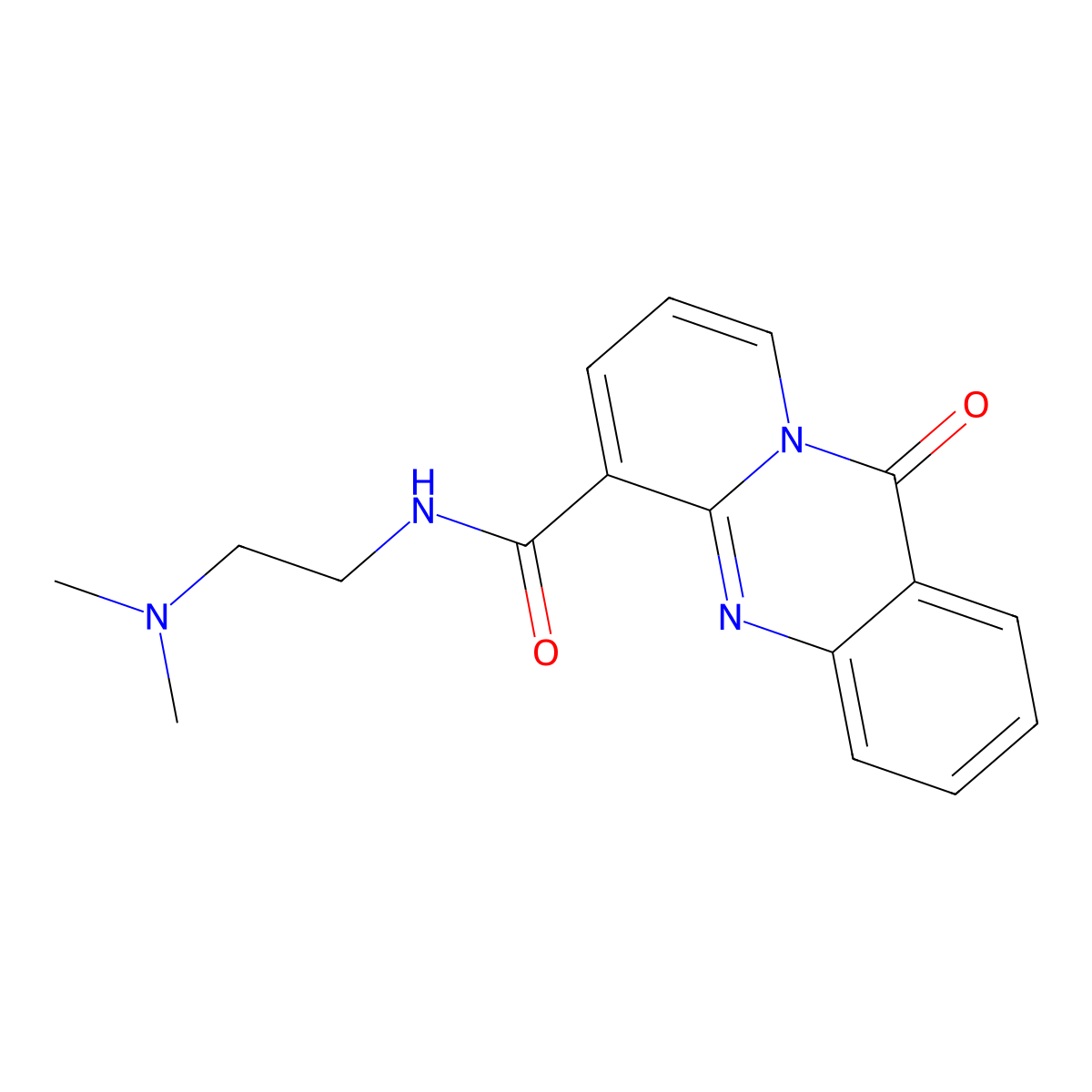 N-(2-(Dimethylamino)ethyl)-11-oxo-11H-pyrido(2,1-b)quinazoline-6-carboxamide molecular structure, CAS 112022-09-0