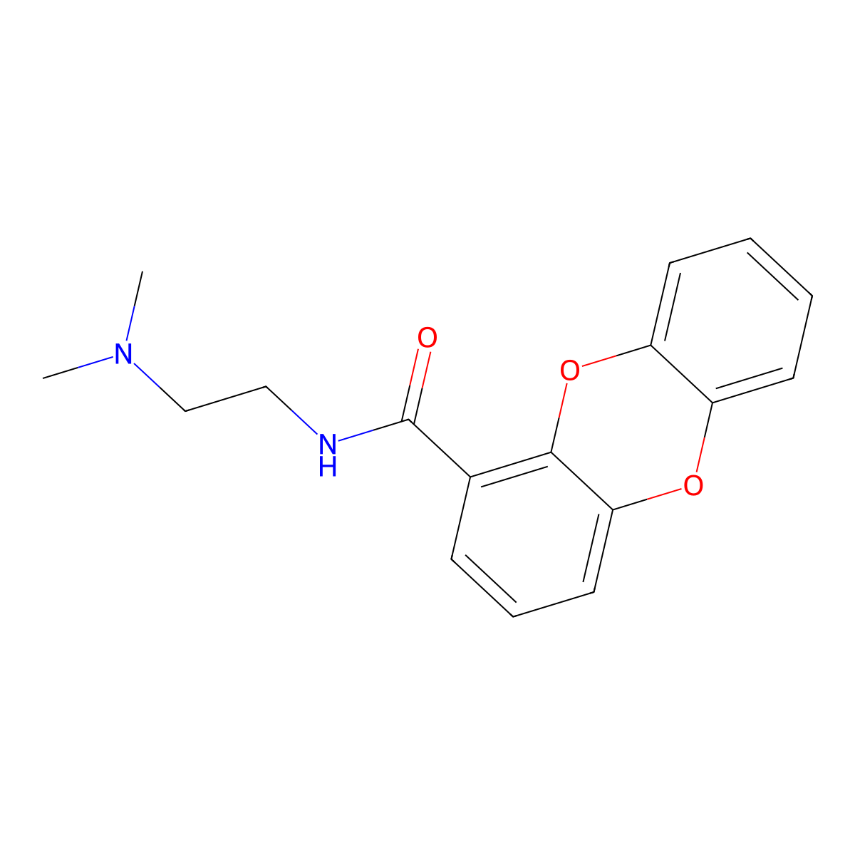 Dibenzo(b,e)(1,4)dioxin-1-carboxamide, N-(2-(dimethylamino)ethyl)- molecular structure, CAS 112022-10-3