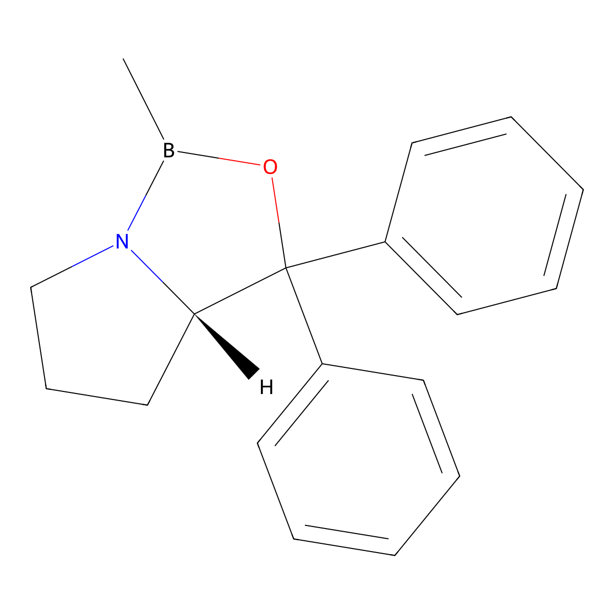 (3aS)-1-methyl-3,3-diphenyl-hexahydropyrrolo(1,2-c)(1,3,2)oxazaborole molecular structure, CAS 112022-81-8