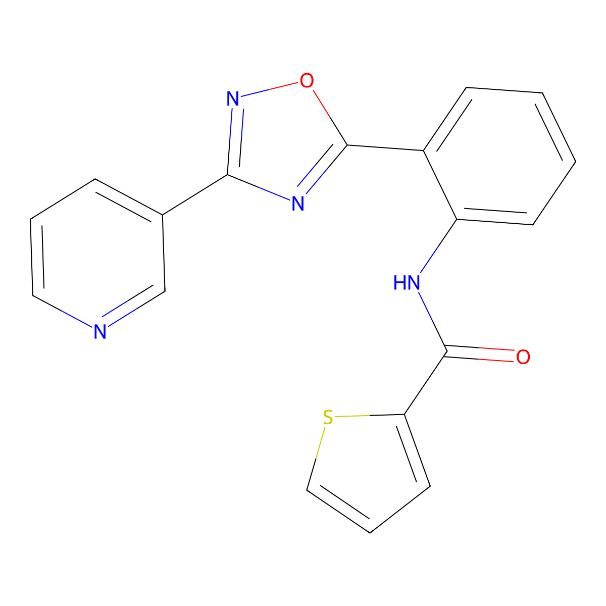 N-{2-[3-(3-pyridinyl)-1,2,4-oxadiazol-5-yl]phenyl}-2-thiophenecarboxamide molecular structure, CAS 1120233-59-1