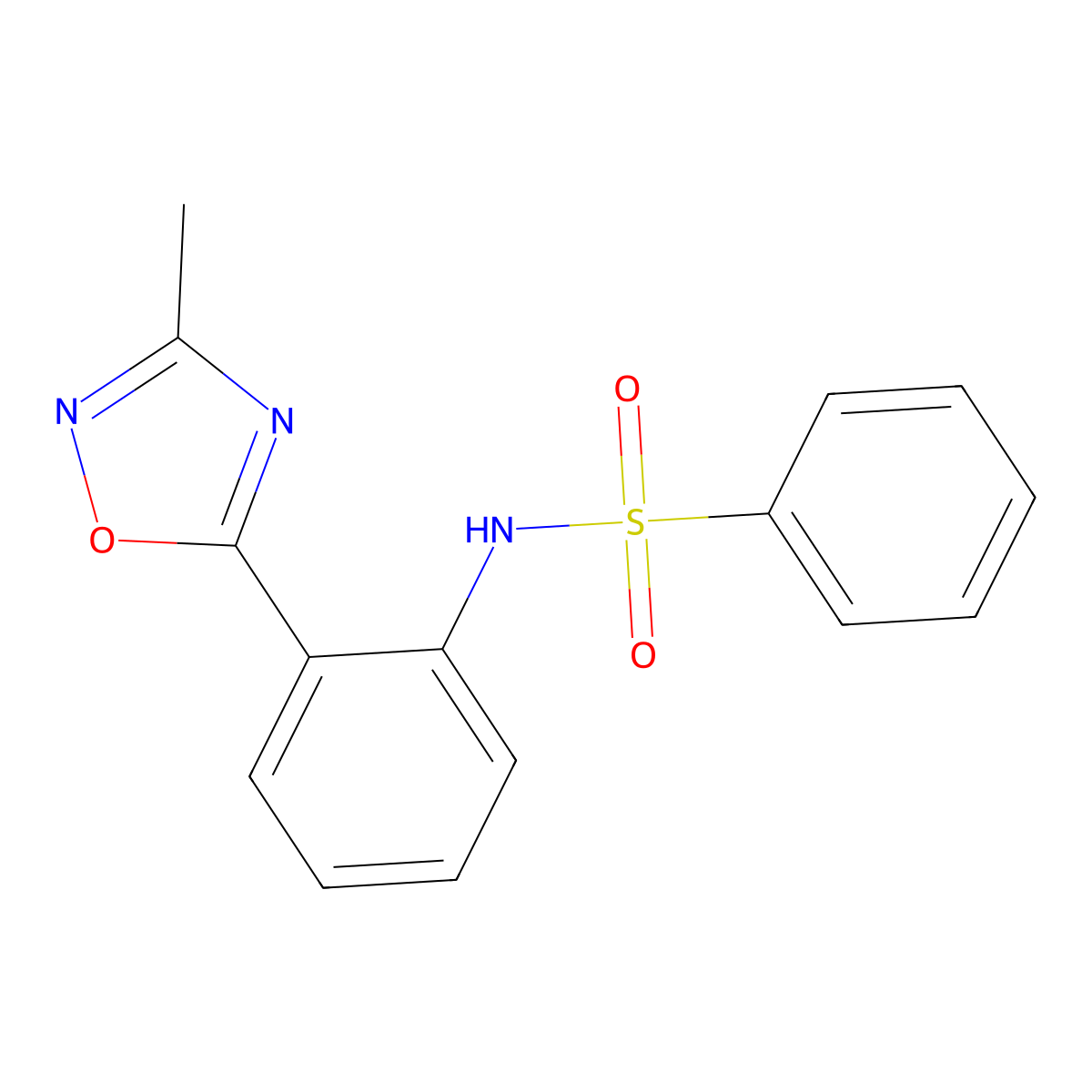N-[2-(3-methyl-1,2,4-oxadiazol-5-yl)phenyl]benzenesulfonamide molecular structure, CAS 1120234-23-2