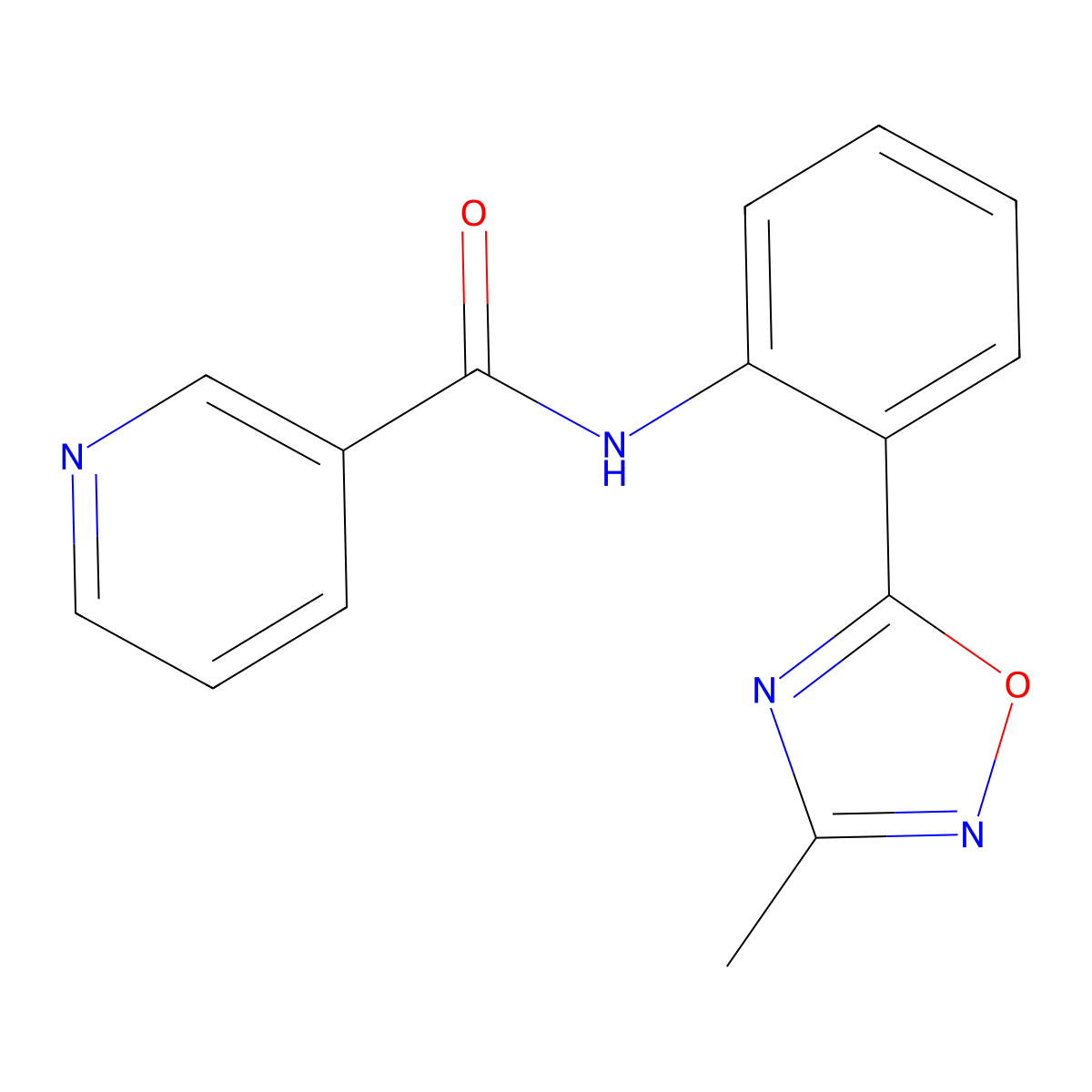 N-[2-(3-methyl-1,2,4-oxadiazol-5-yl)phenyl]pyridine-3-carboxamide molecular structure, CAS 1120234-41-4