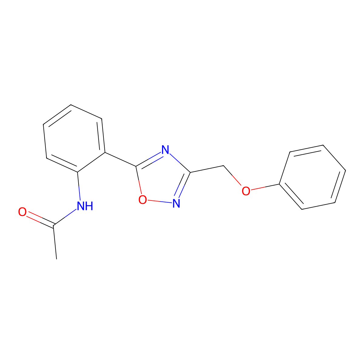 N-{2-[3-(phenoxymethyl)-1,2,4-oxadiazol-5-yl]phenyl}acetamide molecular structure, CAS 1120234-71-0