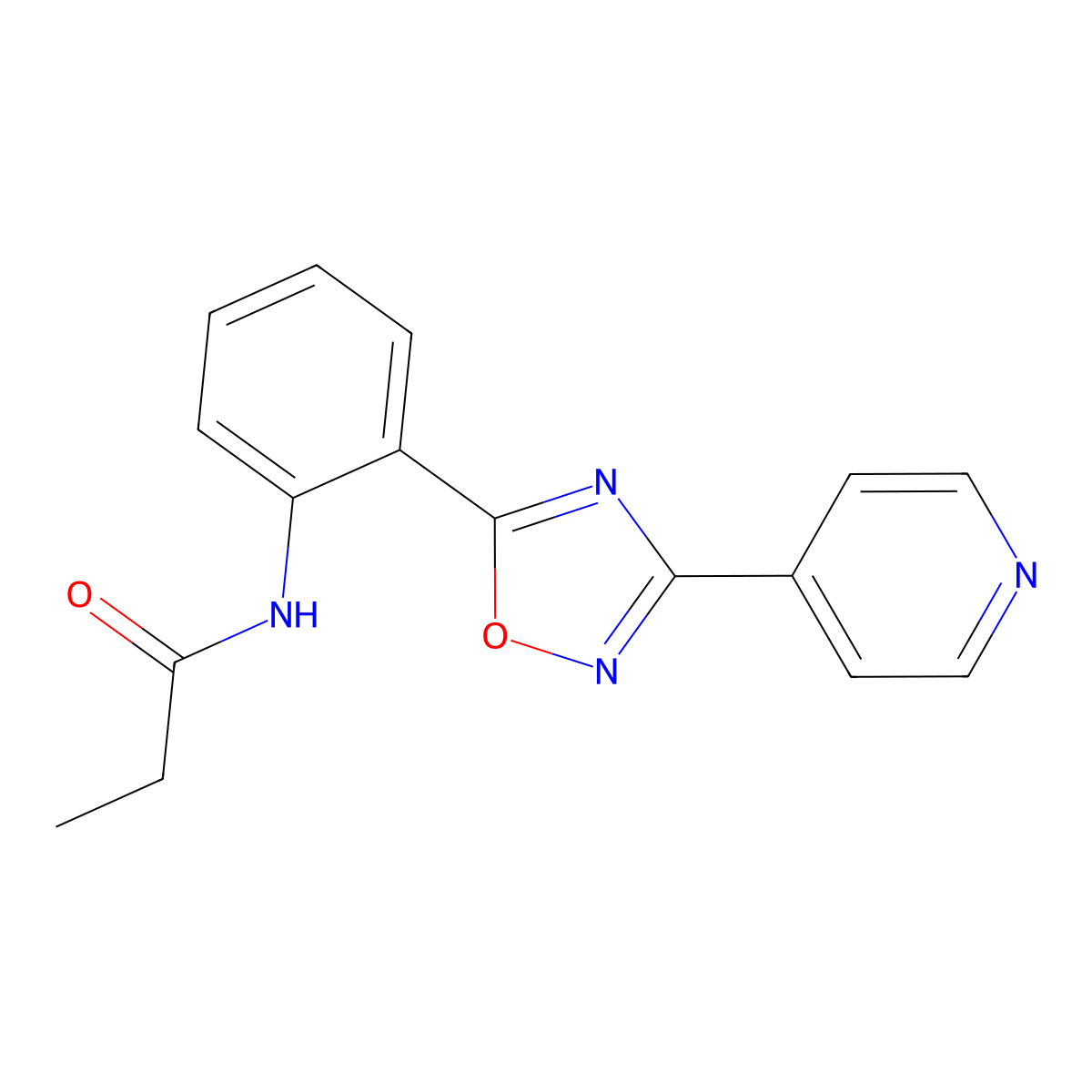 N-{2-[3-(4-pyridinyl)-1,2,4-oxadiazol-5-yl]phenyl}propanamide molecular structure, CAS 1120234-73-2