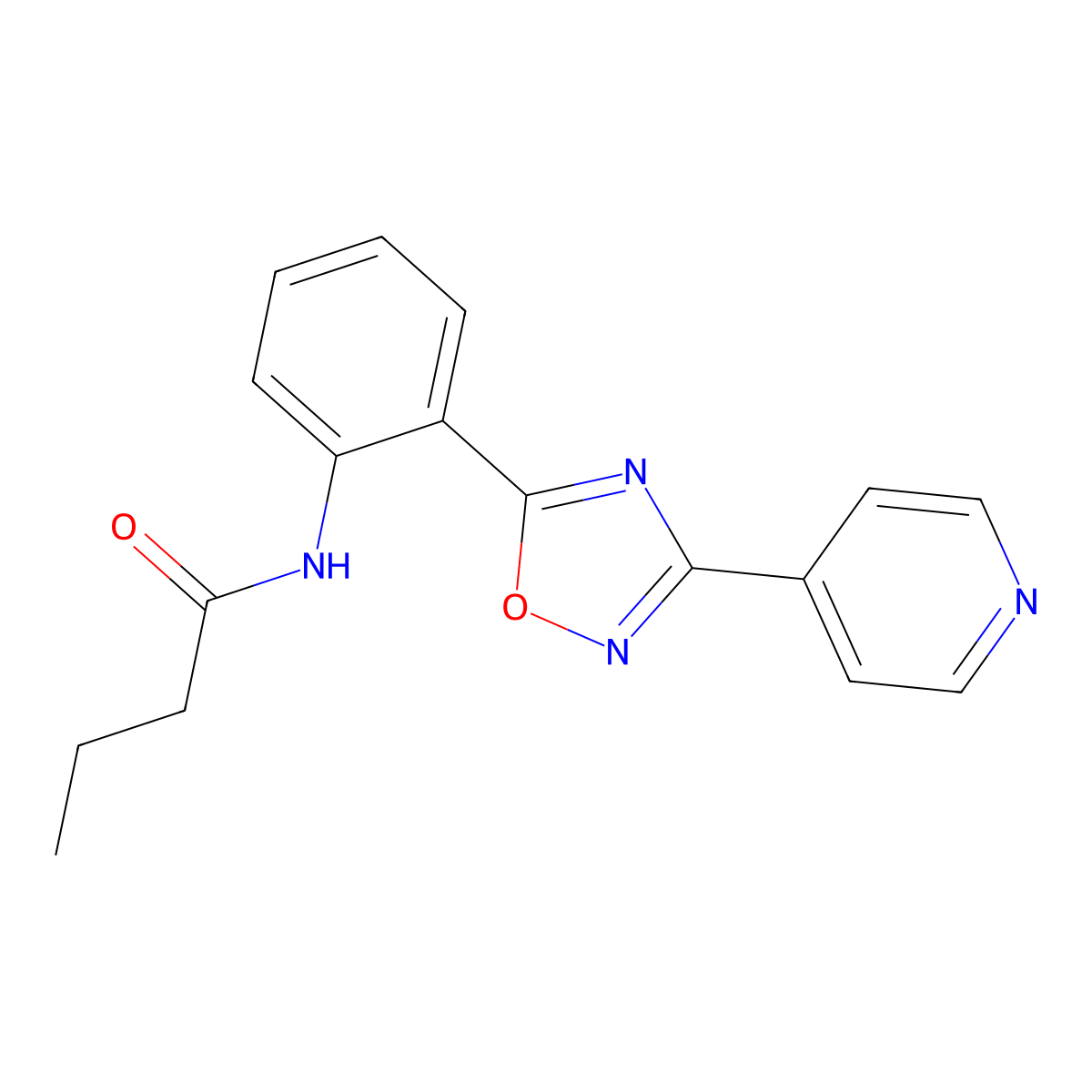 N-{2-[3-(pyridin-4-yl)-1,2,4-oxadiazol-5-yl]phenyl}butanamide molecular structure, CAS 1120234-77-6