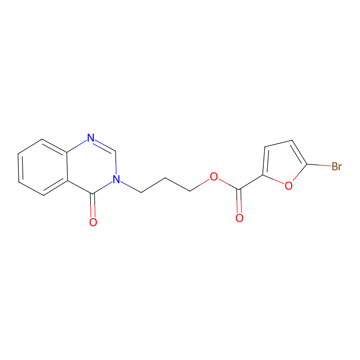 3-(4-oxo-3(4H)-quinazolinyl)propyl 5-bromo-2-furoate molecular structure, CAS 1120242-11-6