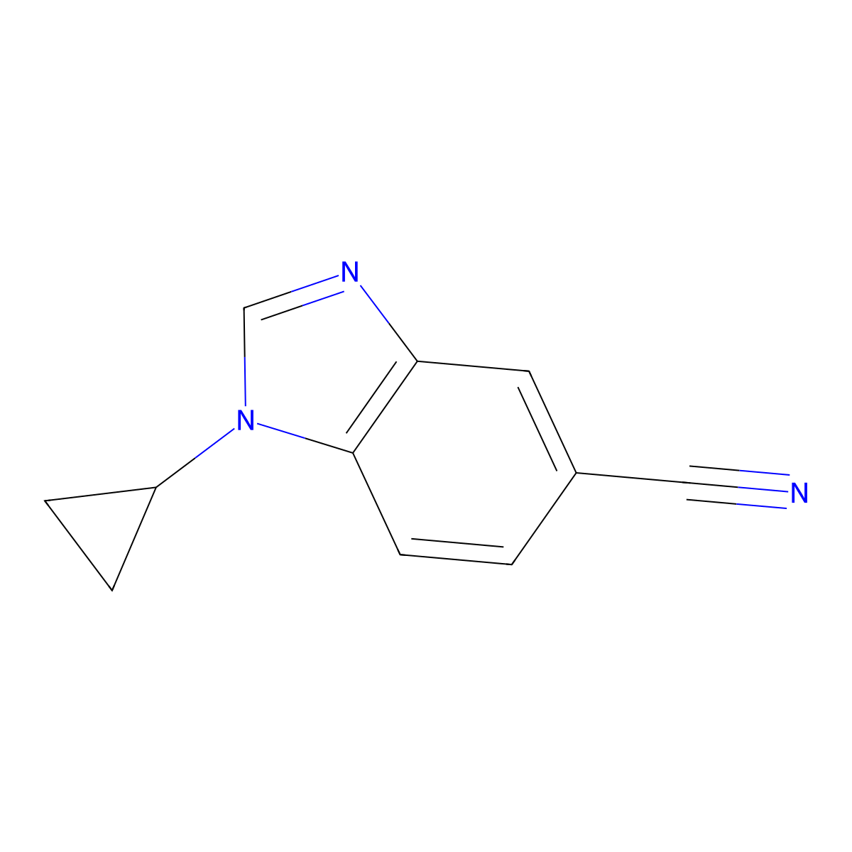 1-Cyclopropyl-1,3-benzodiazole-5-carbonitrile molecular structure, CAS 1120244-55-4