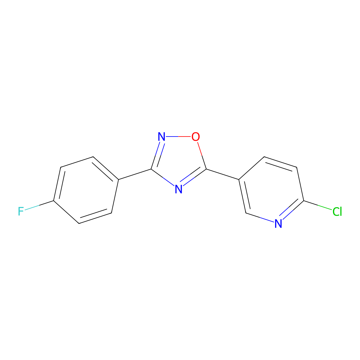 2-Chloro-5-[3-(4-fluorophenyl)-1,2,4-oxadiazol-5-yl]pyridine molecular structure, CAS 1120245-40-0