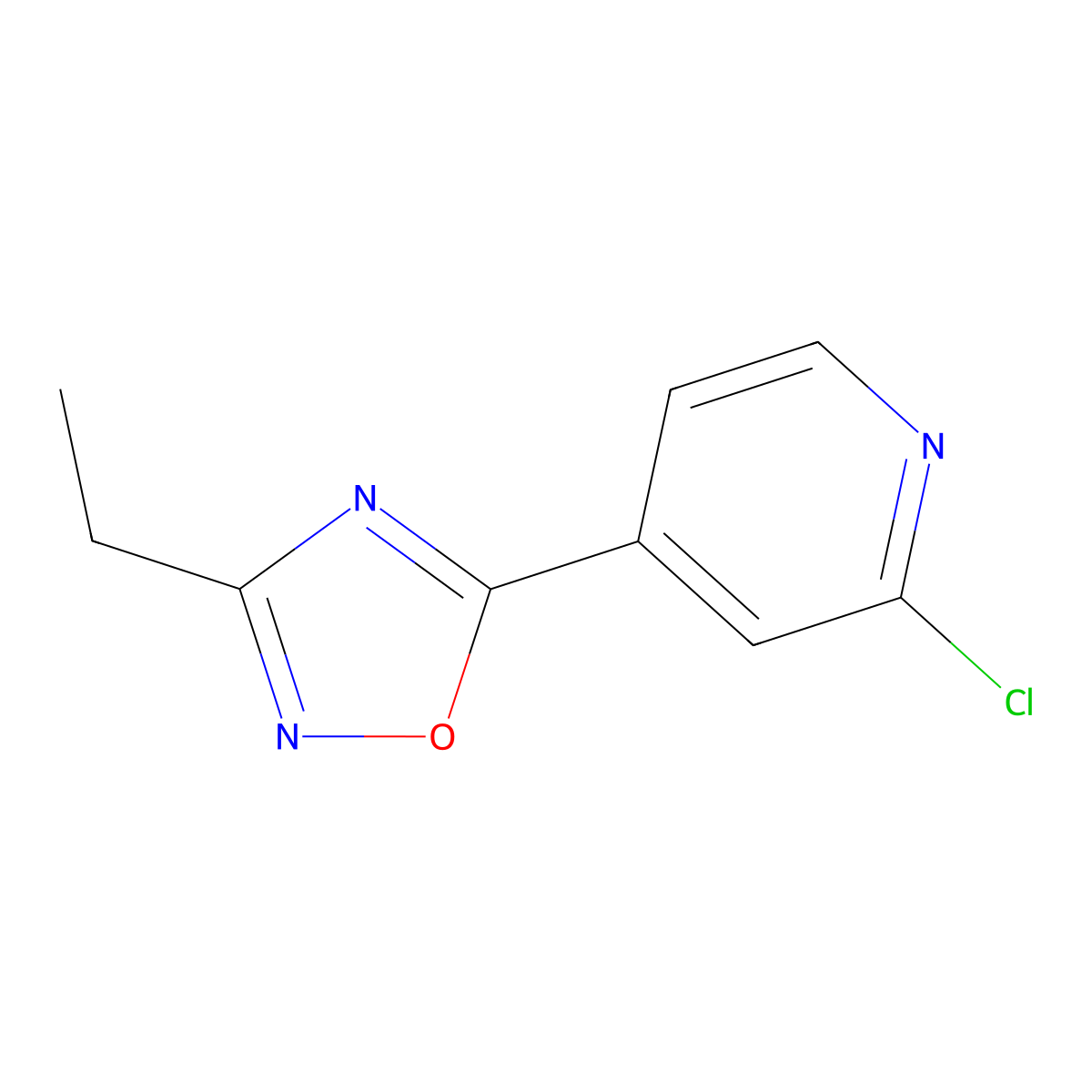 2-Chloro-4-(3-ethyl-1,2,4-oxadiazol-5-yl)pyridine molecular structure, CAS 1120245-50-2