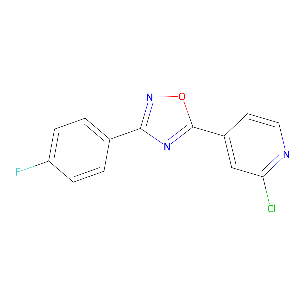 2-Chloro-4-[3-(4-fluorophenyl)-1,2,4-oxadiazol-5-yl]pyridine molecular structure, CAS 1120245-54-6