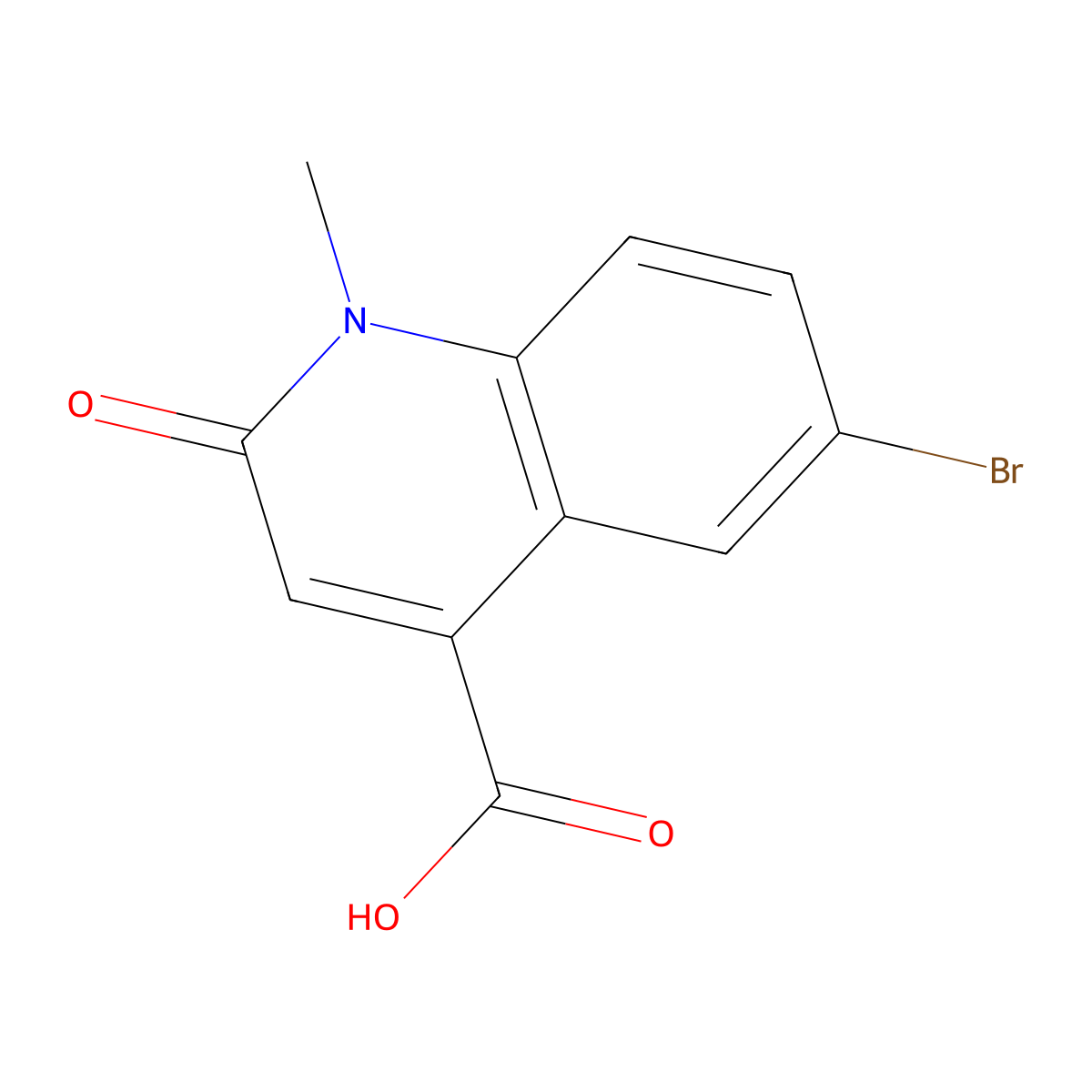 6-Bromo-1-methyl-2-oxo-1,2-dihydroquinoline-4-carboxylic acid molecular structure, CAS 1120249-21-9