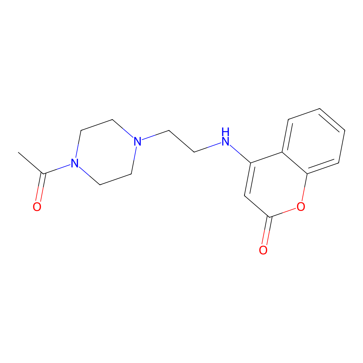 4-[2-(4-Acetylpiperazin-1-yl)ethylamino]chromen-2-one molecular structure, CAS 1120256-19-0