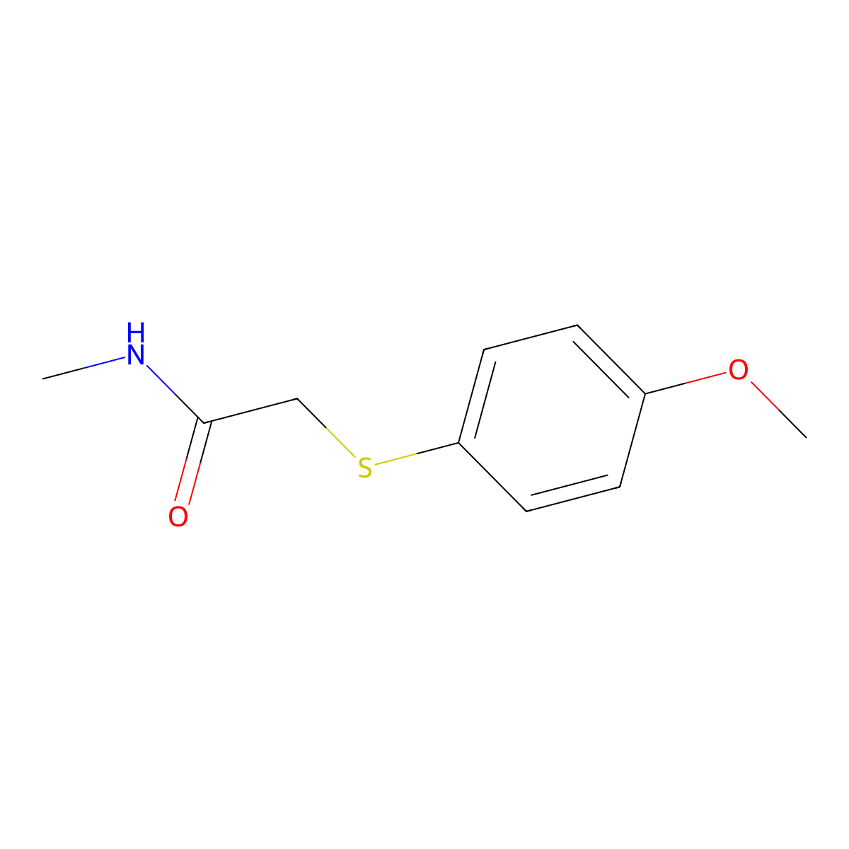 2-((4-Methoxyphenyl)thio)-N-methylacetamide molecular structure, CAS 1120257-68-2