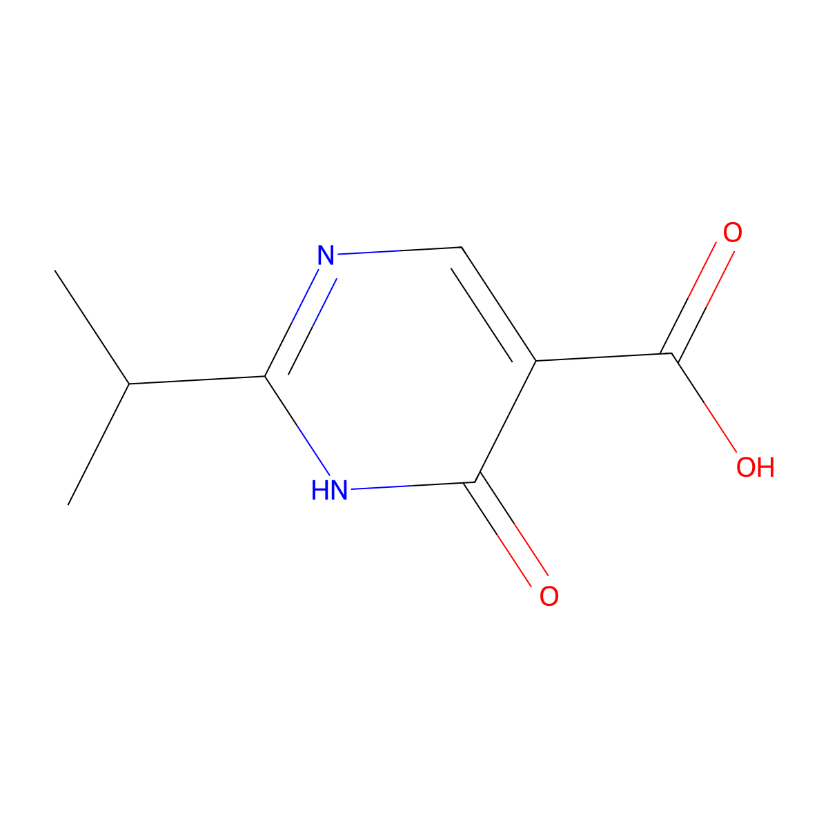 6-Oxo-2-(propan-2-yl)-1,6-dihydropyrimidine-5-carboxylic acid molecular structure, CAS 1120258-83-4