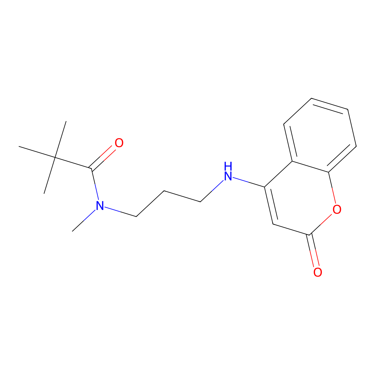 N,2,2-trimethyl-N-{3-[(2-oxo-2H-chromen-4-yl)amino]propyl}propanamide molecular structure, CAS 1120263-91-3