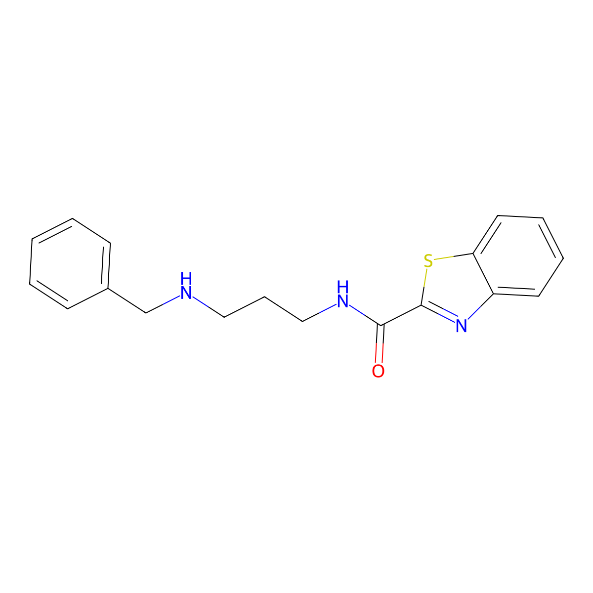 N-[3-(benzylamino)propyl]-1,3-benzothiazole-2-carboxamide molecular structure, CAS 1120264-76-7