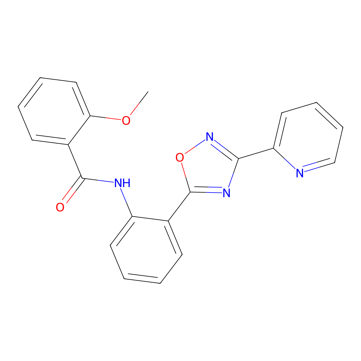 2-methoxy-N-{2-[3-(2-pyridinyl)-1,2,4-oxadiazol-5-yl]phenyl}benzamide molecular structure, CAS 1120265-96-4