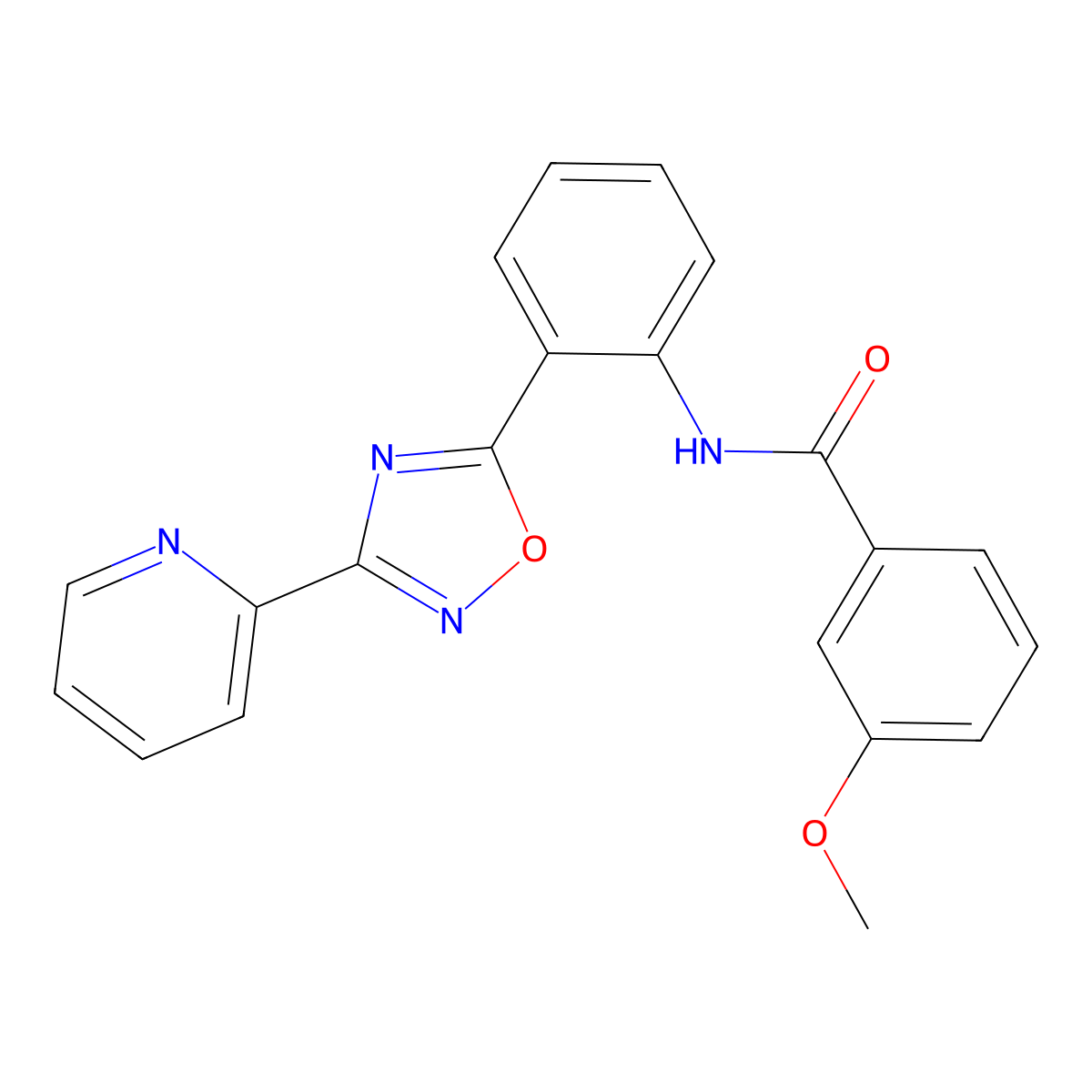 3-methoxy-N-{2-[3-(pyridin-2-yl)-1,2,4-oxadiazol-5-yl]phenyl}benzamide molecular structure, CAS 1120266-00-3