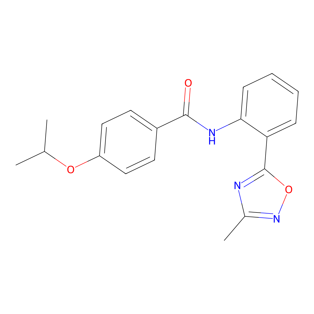 N-[2-(3-methyl-1,2,4-oxadiazol-5-yl)phenyl]-4-(propan-2-yloxy)benzamide molecular structure, CAS 1120266-22-9