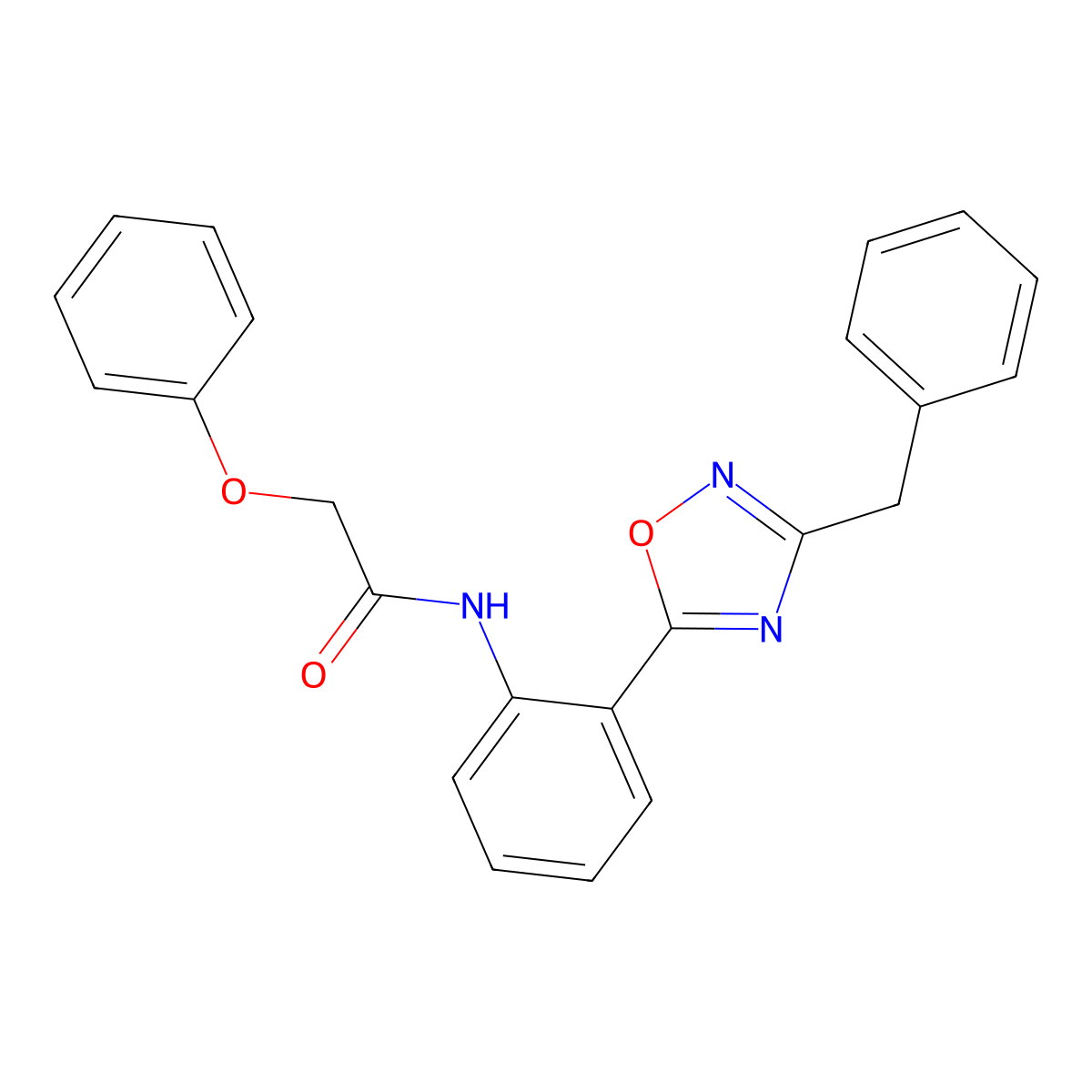 N-[2-(3-benzyl-1,2,4-oxadiazol-5-yl)phenyl]-2-phenoxyacetamide molecular structure, CAS 1120266-65-0