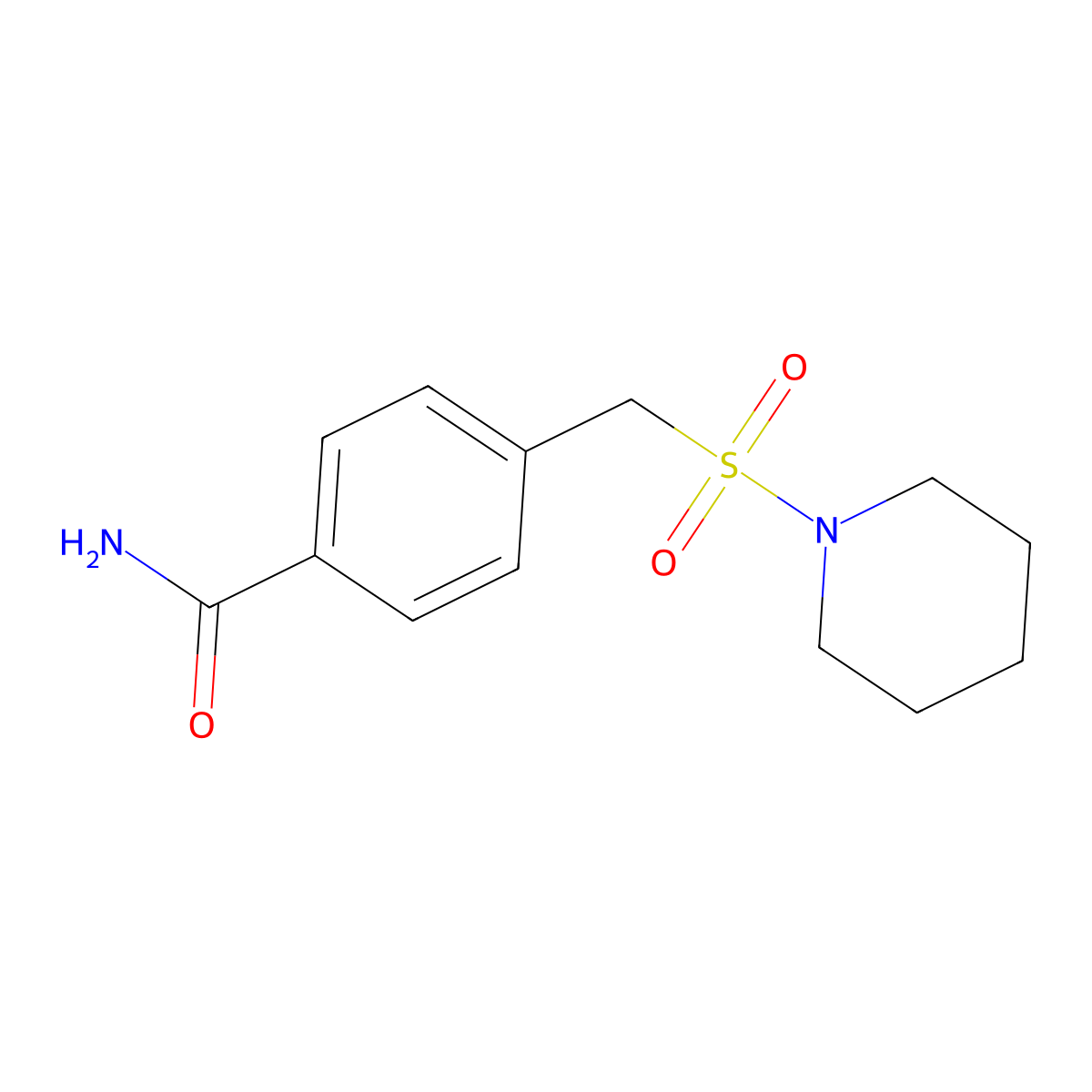 4-[(Piperidin-1-ylsulfonyl)methyl]benzamide molecular structure, CAS 1120278-73-0