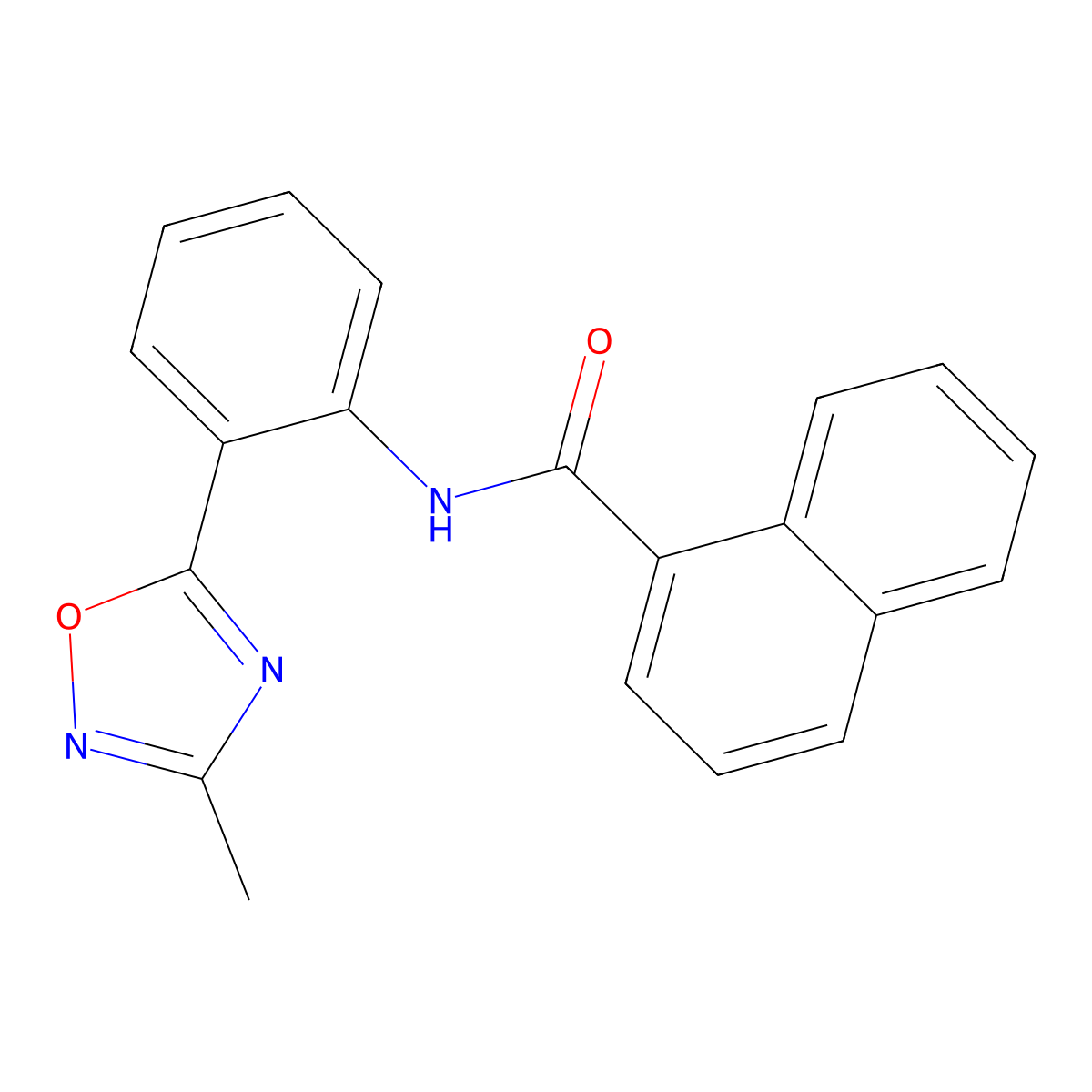 N-[2-(3-methyl-1,2,4-oxadiazol-5-yl)phenyl]naphthalene-1-carboxamide molecular structure, CAS 1120281-14-2
