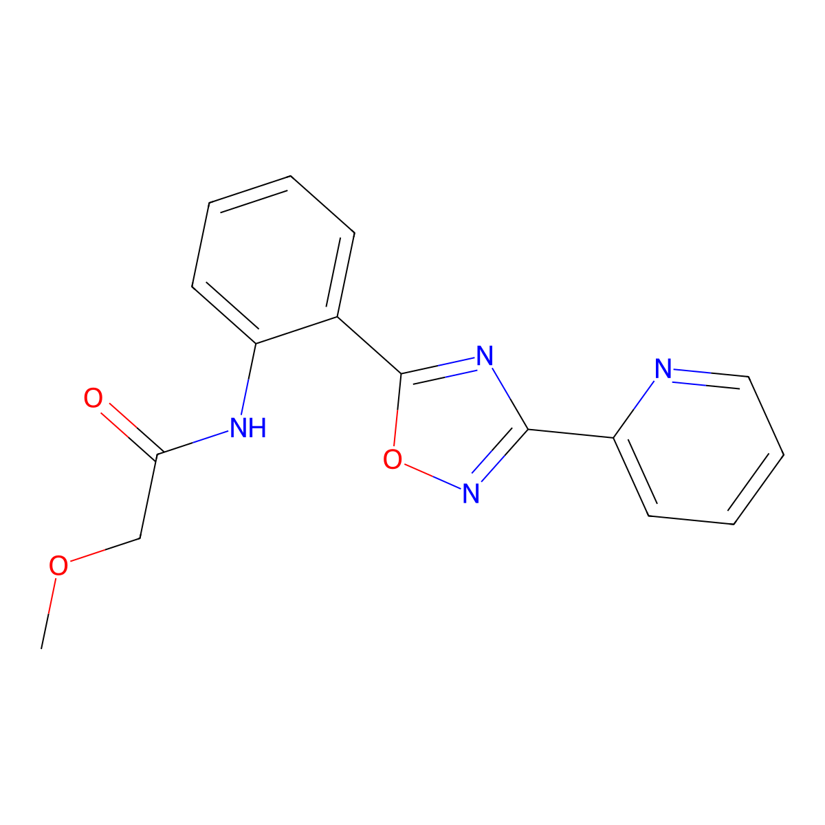 2-methoxy-N-{2-[3-(pyridin-2-yl)-1,2,4-oxadiazol-5-yl]phenyl}acetamide molecular structure, CAS 1120281-87-9