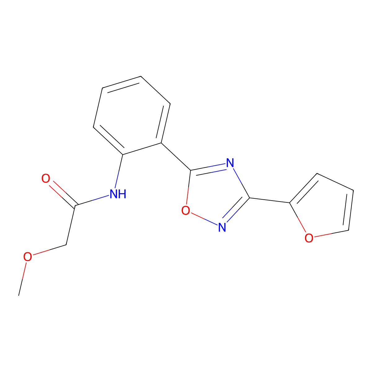 N-(2-(3-(furan-2-yl)-1,2,4-oxadiazol-5-yl)phenyl)-2-methoxyacetamide molecular structure, CAS 1120281-90-4