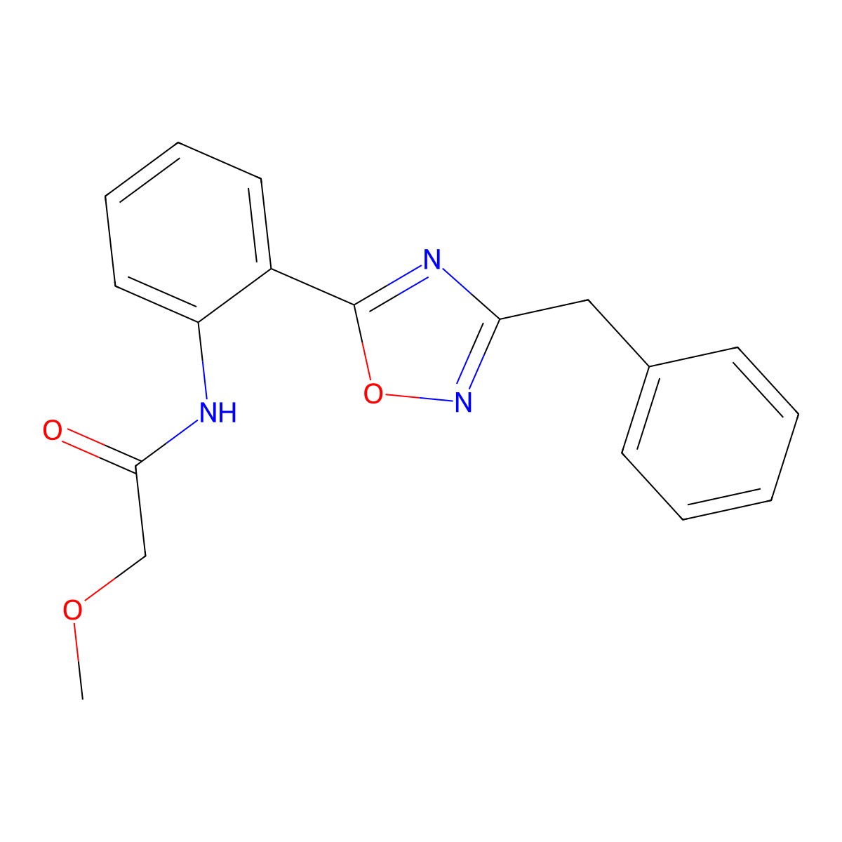 N-[2-(3-benzyl-1,2,4-oxadiazol-5-yl)phenyl]-2-methoxyacetamide molecular structure, CAS 1120281-92-6