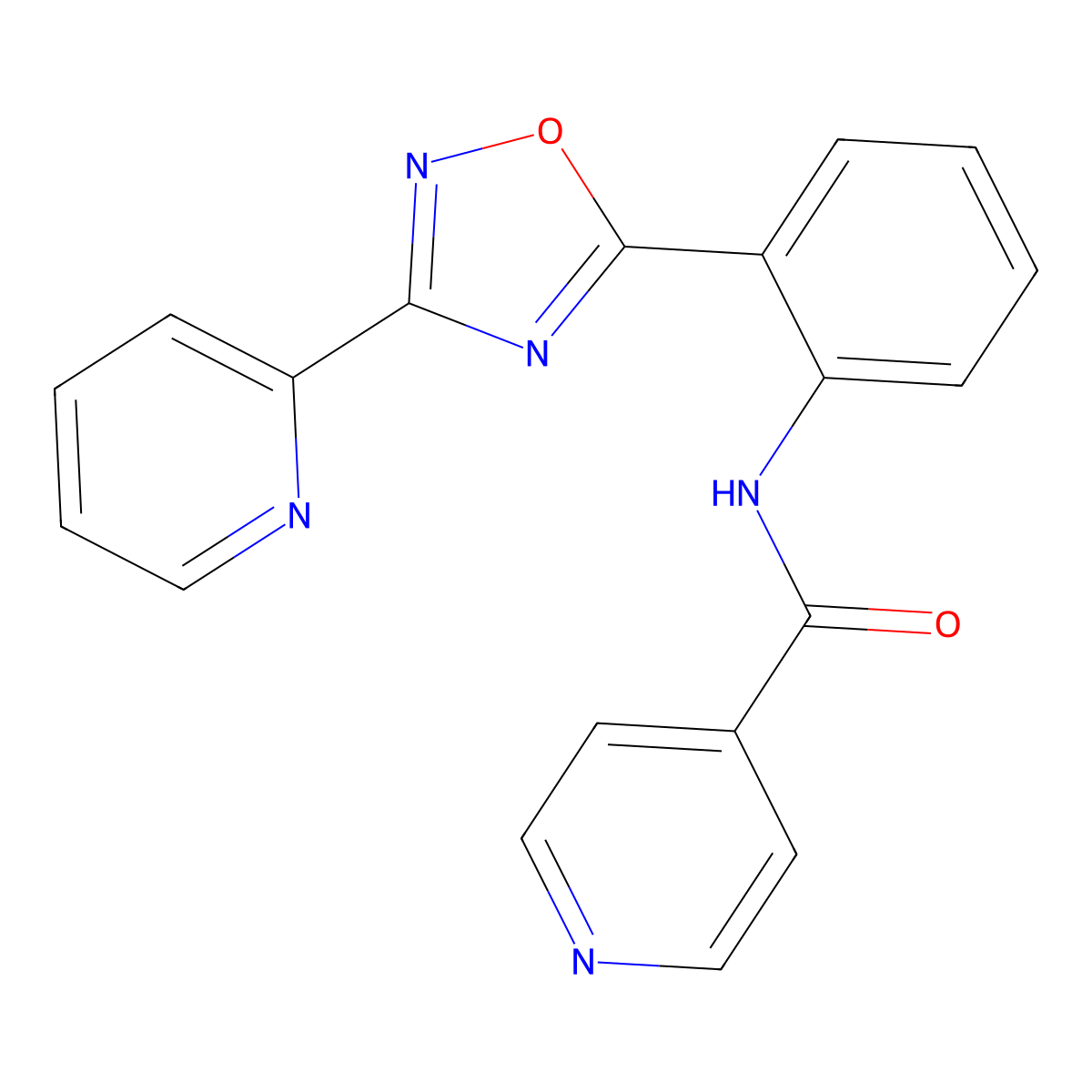 N-{2-[3-(pyridin-2-yl)-1,2,4-oxadiazol-5-yl]phenyl}pyridine-4-carboxamide molecular structure, CAS 1120282-08-7
