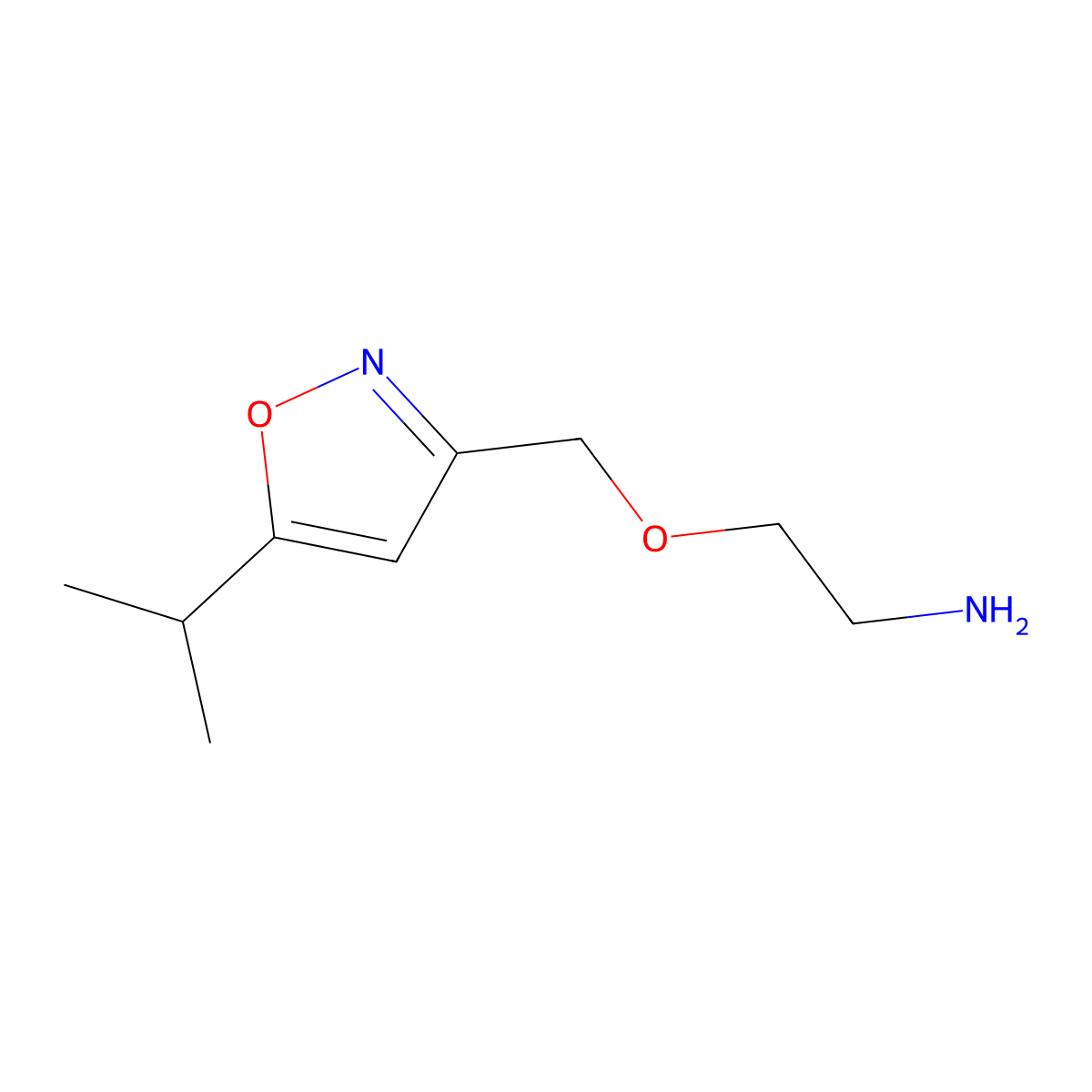 2-{[5-(Methylethyl)isoxazol-3-yl]methoxy}ethylamine molecular structure, CAS 1120284-77-6