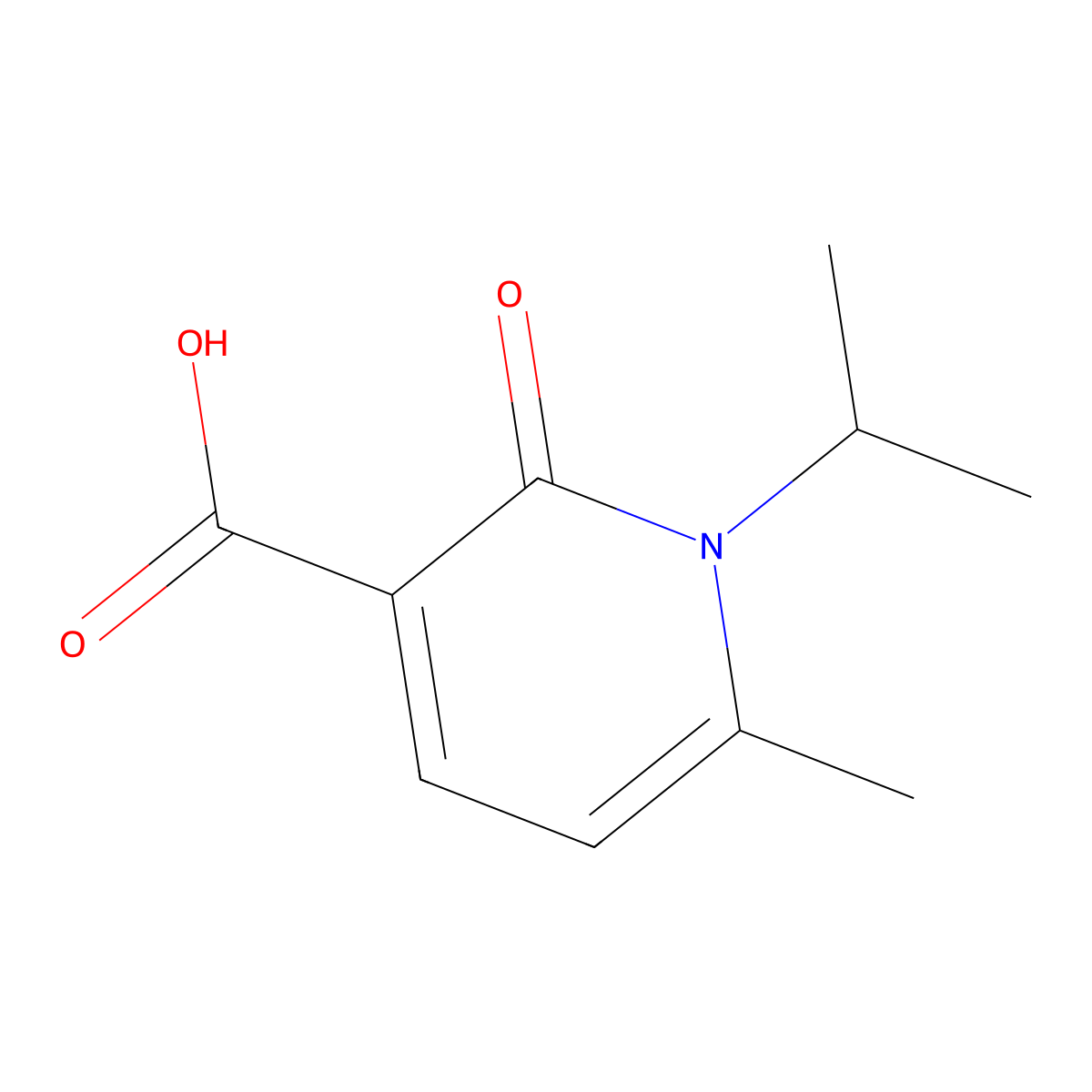 1-Isopropyl-6-methyl-2-oxo-1,2-dihydropyridine-3-carboxylic acid molecular structure, CAS 1120294-63-4
