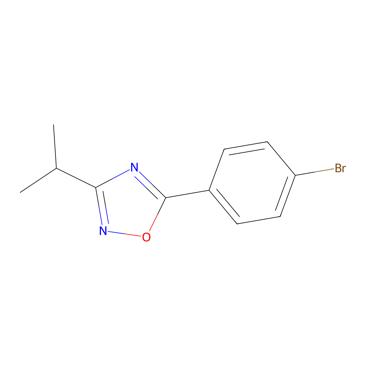 5-(4-Bromophenyl)-3-(propan-2-yl)-1,2,4-oxadiazole molecular structure, CAS 1120294-70-3