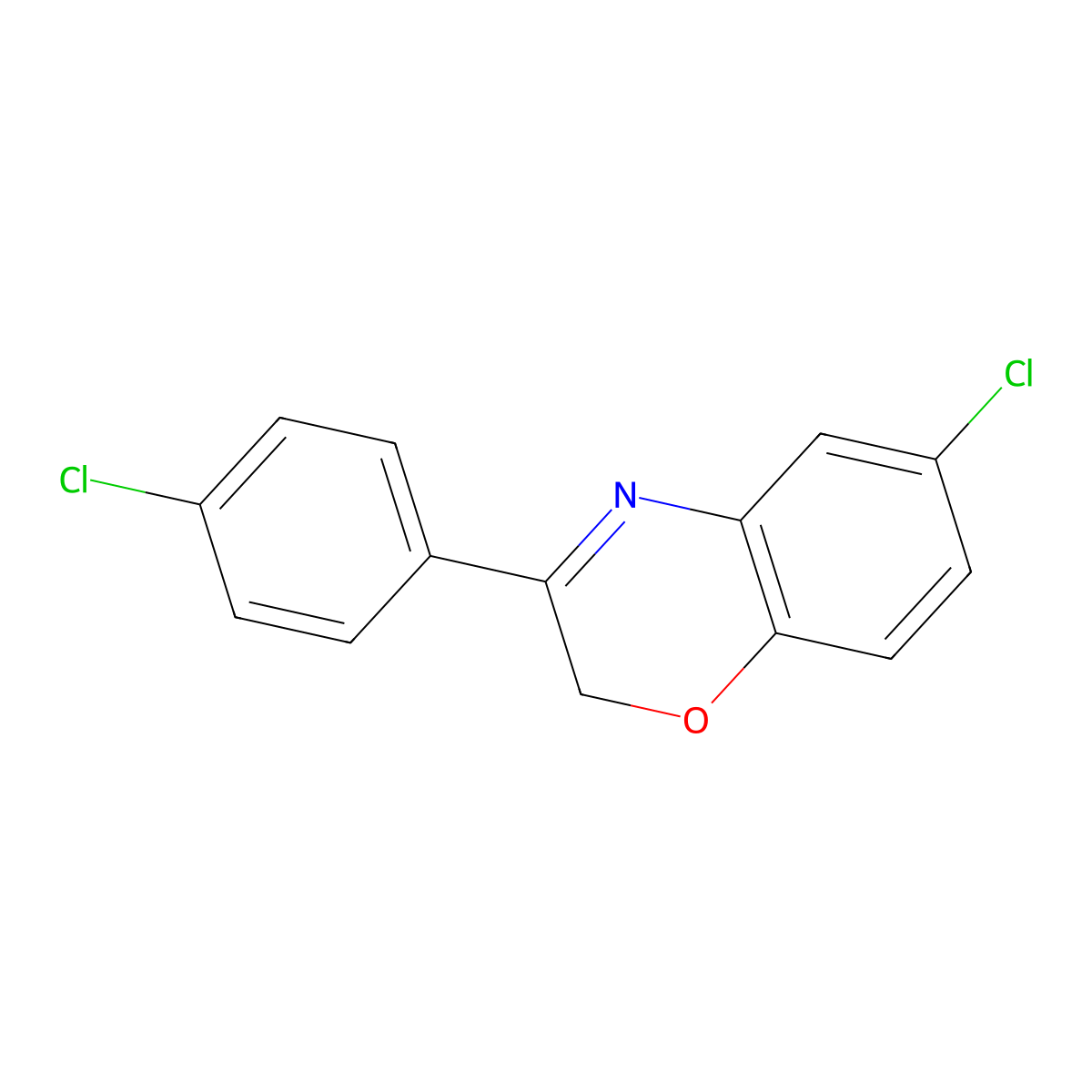 6-chloro-3-(4-chlorophenyl)-2H-1,4-benzoxazine molecular structure, CAS 112030-47-4