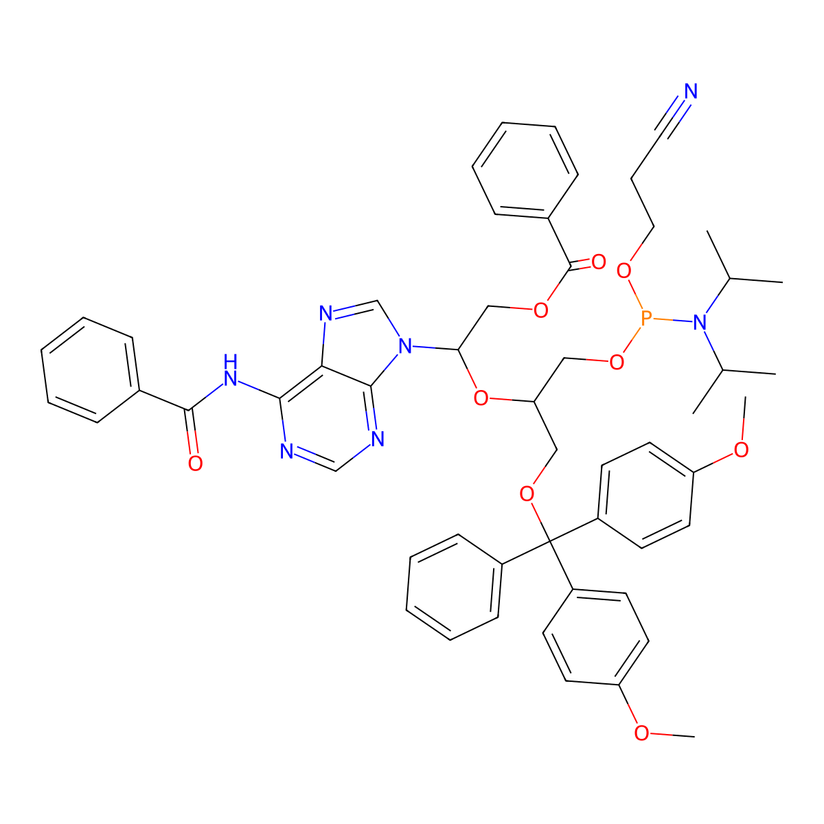 UNA-A(Bz)-CE Phosphoramidite molecular structure, CAS 1120329-52-3