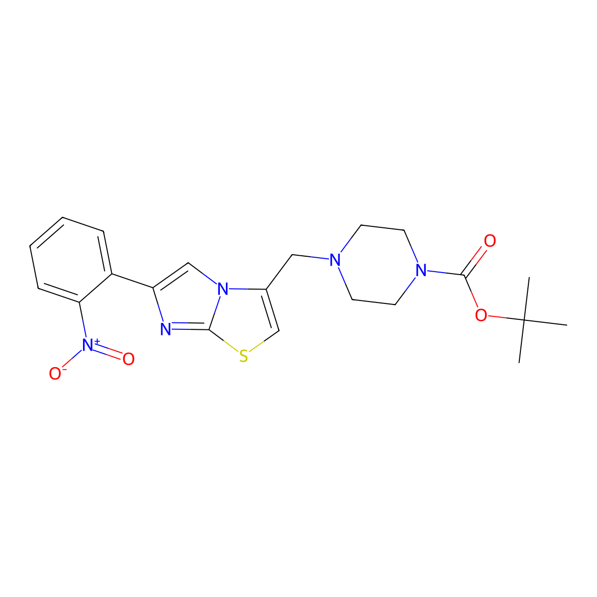 tert-Butyl 4-((6-(2-nitrophenyl)imidazo[2,1-b]thiazol-3-yl)methyl)piperazine-1-carboxylate molecular structure, CAS 1120341-58-3