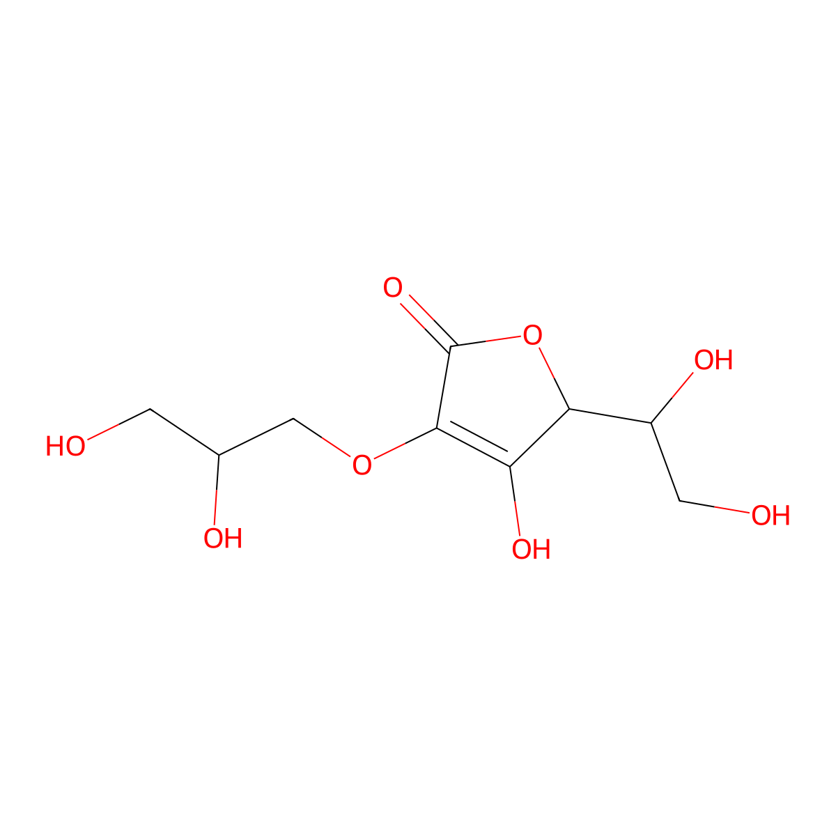 2-O-(2,3-Dihydroxypropyl)-L-ascorbic acid molecular structure, CAS 1120360-13-5