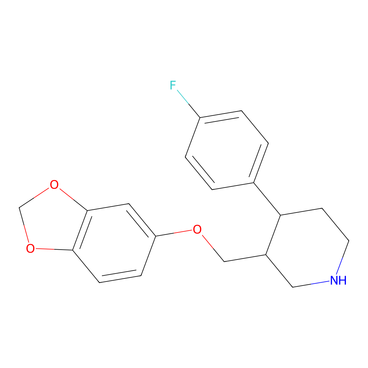 Paroxetine, (+)- molecular structure, CAS 112058-85-2