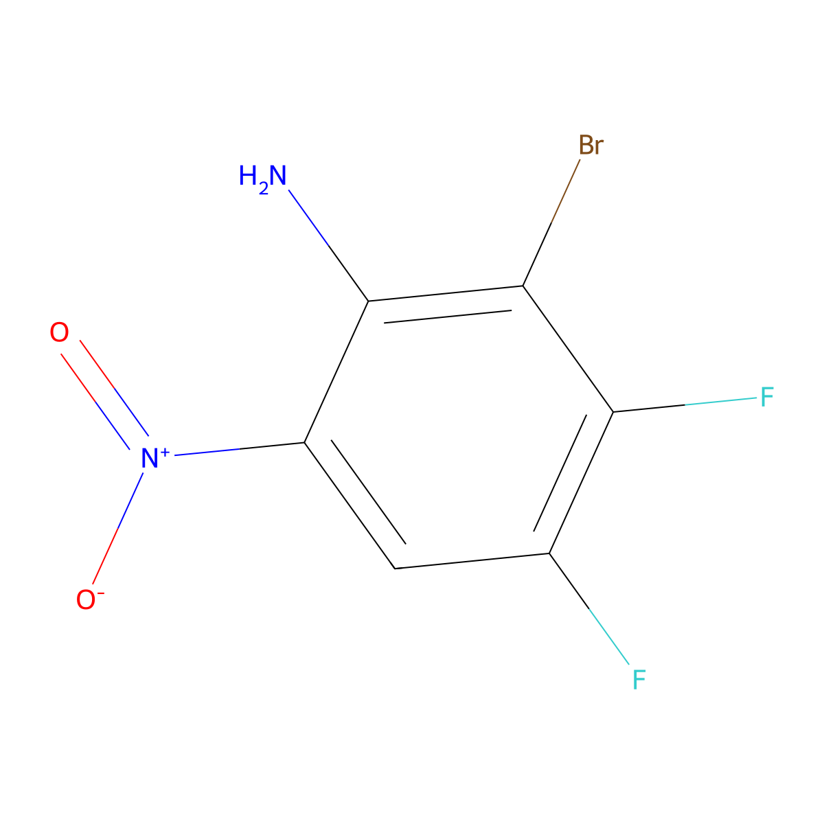 2-Bromo-3,4-difluoro-6-nitroaniline molecular structure, CAS 112062-62-1