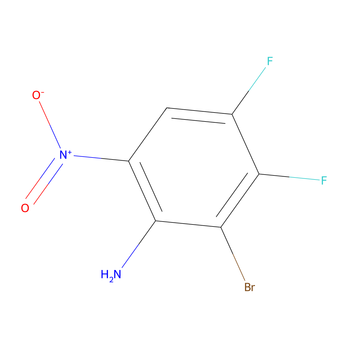 2-Bromo-3,4-difluoro-6-nitroaniline molecular structure, CAS 112062-62-1