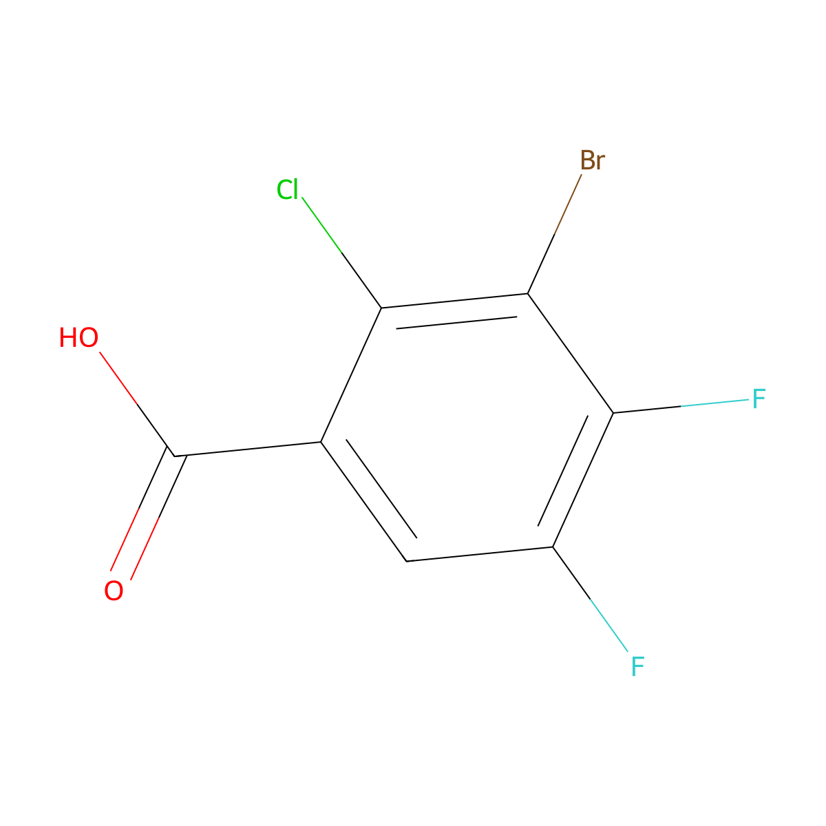 3-Bromo-2-chloro-4,5-difluorobenzoic acid molecular structure, CAS 112062-69-8
