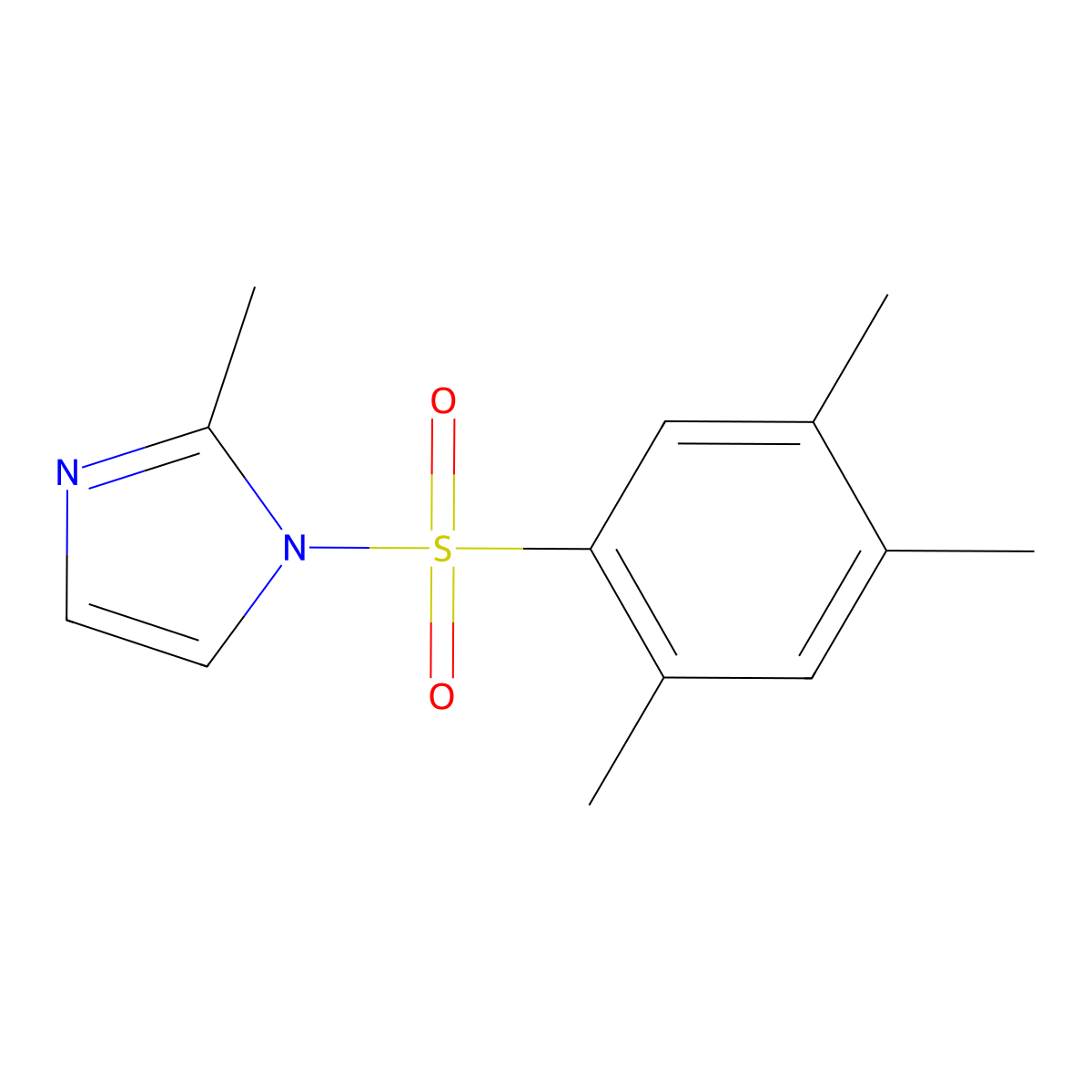2-methyl-1-((2,4,5-trimethylphenyl)sulfonyl)-1H-imidazole molecular structure, CAS 112062-78-9