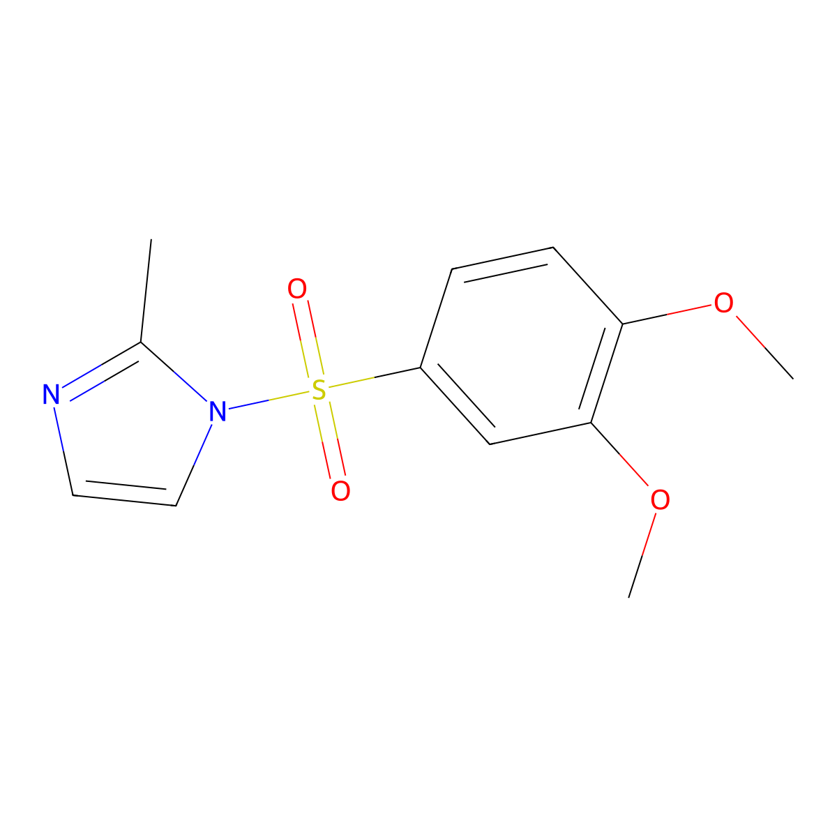 1-(3,4-Dimethoxyphenyl)sulfonyl-2-methylimidazole molecular structure, CAS 112062-83-6