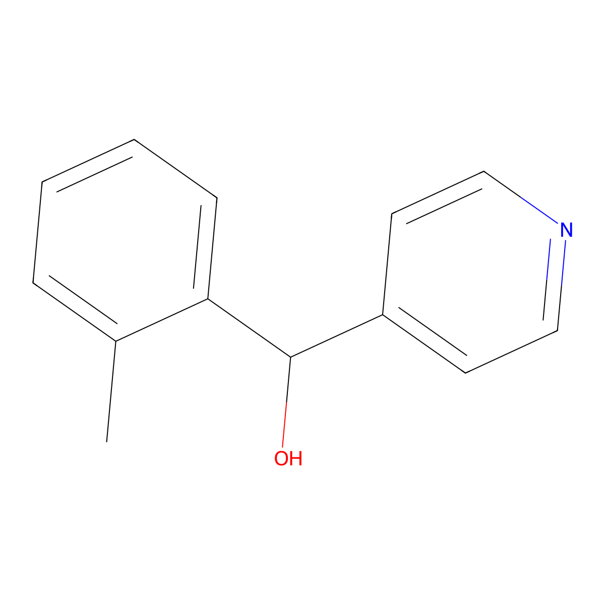 (2-Methylphenyl)(4-pyridinyl)methanol molecular structure, CAS 112064-22-9
