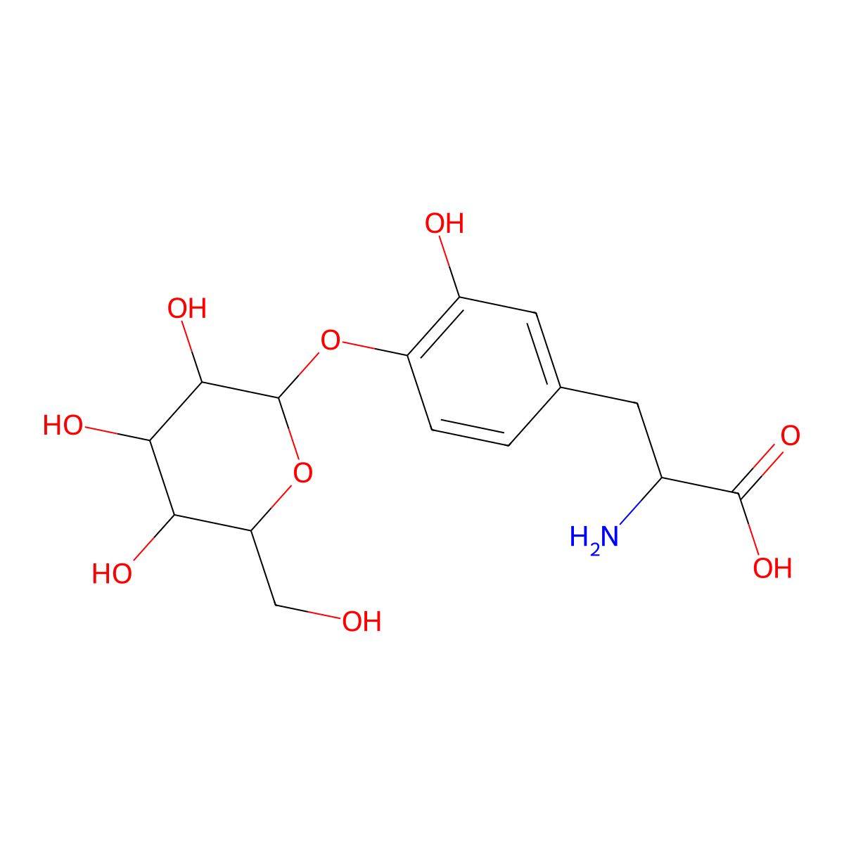 p-glc-DOPA molecular structure, CAS 112072-46-5
