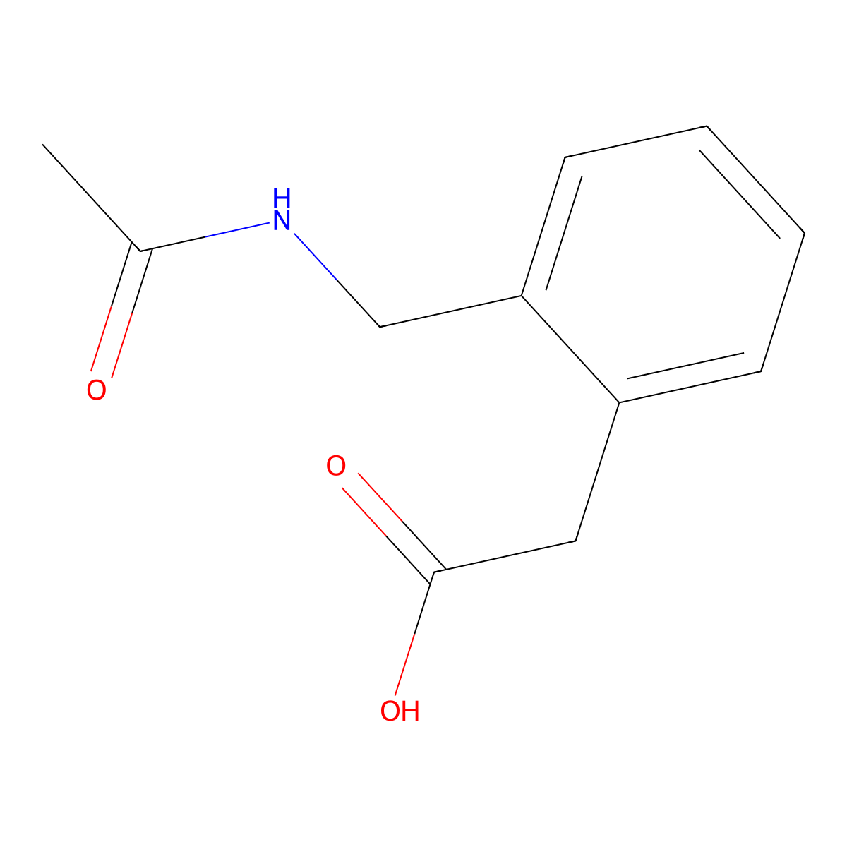 2-[2-(Acetamidomethyl)phenyl]acetic acid molecular structure, CAS 112072-92-1
