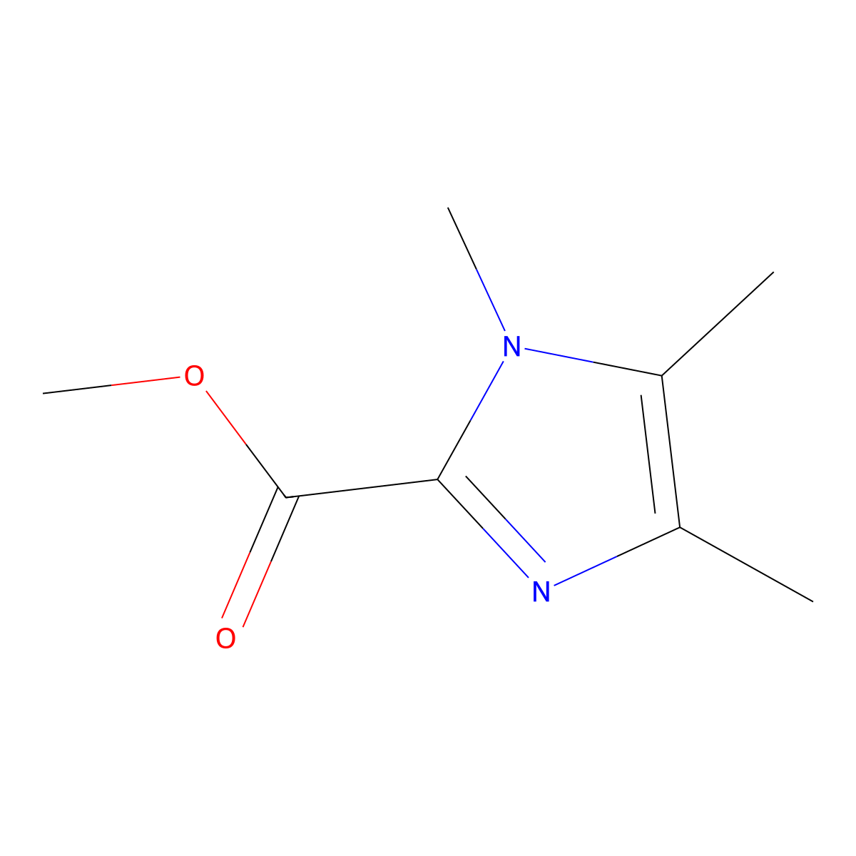 Methyl 1,4,5-trimethyl-1H-imidazole-2-carboxylate molecular structure, CAS 112075-25-9