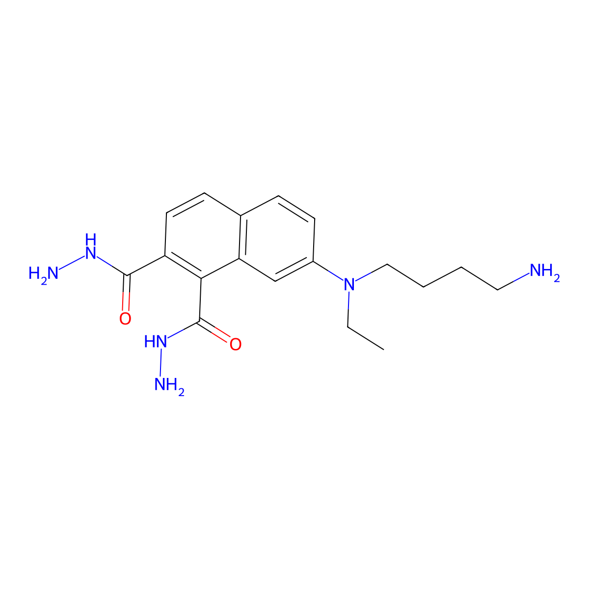 7-((N-4-aminobutyl)-N-ethyl)aminonaphthalene-1,2-dicarboxylic acid hydrazide molecular structure, CAS 112076-60-5